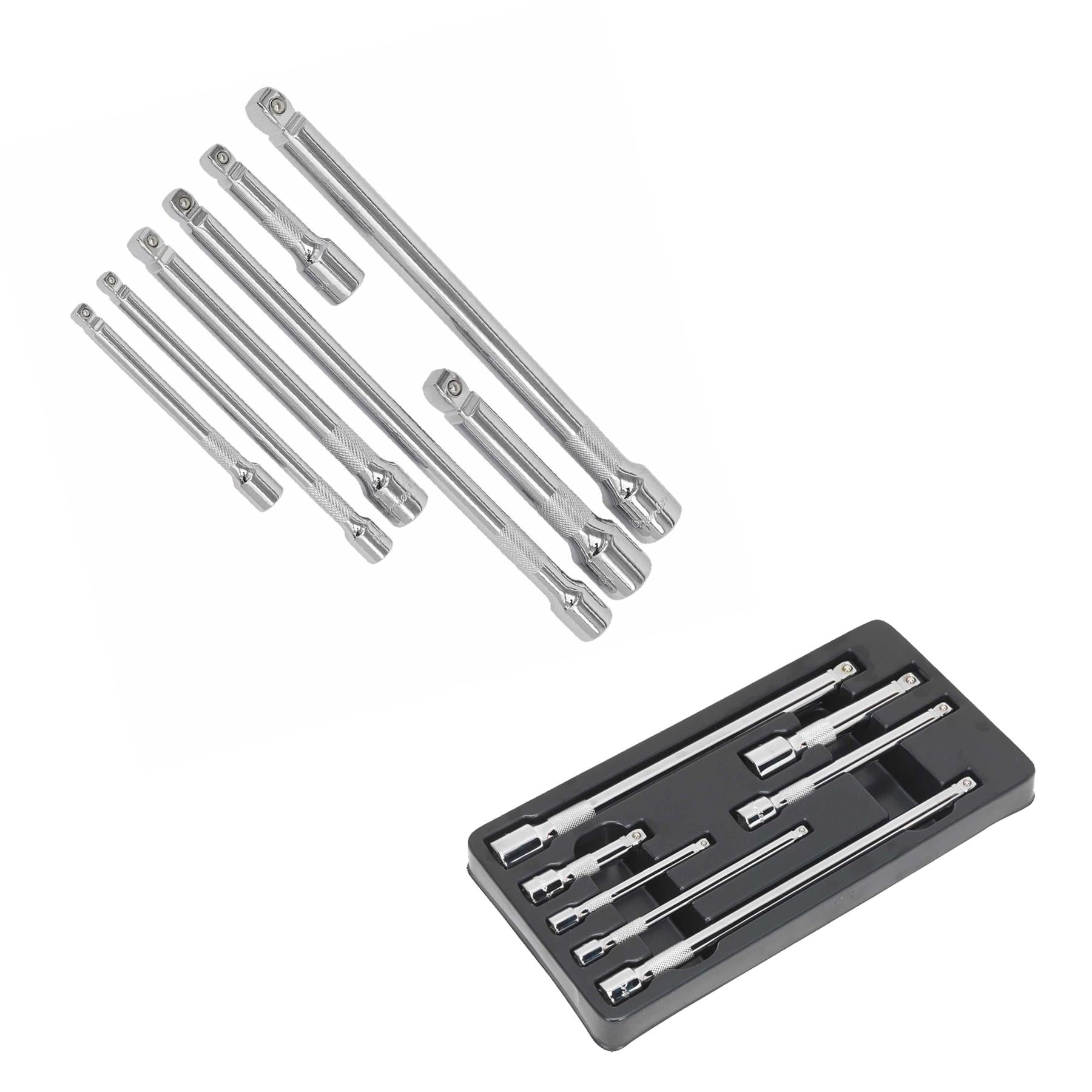 Sealey Wobble/Rigid Extension Bar Set 7pc 1/4", 3/8" & 1/2"Sq Drive