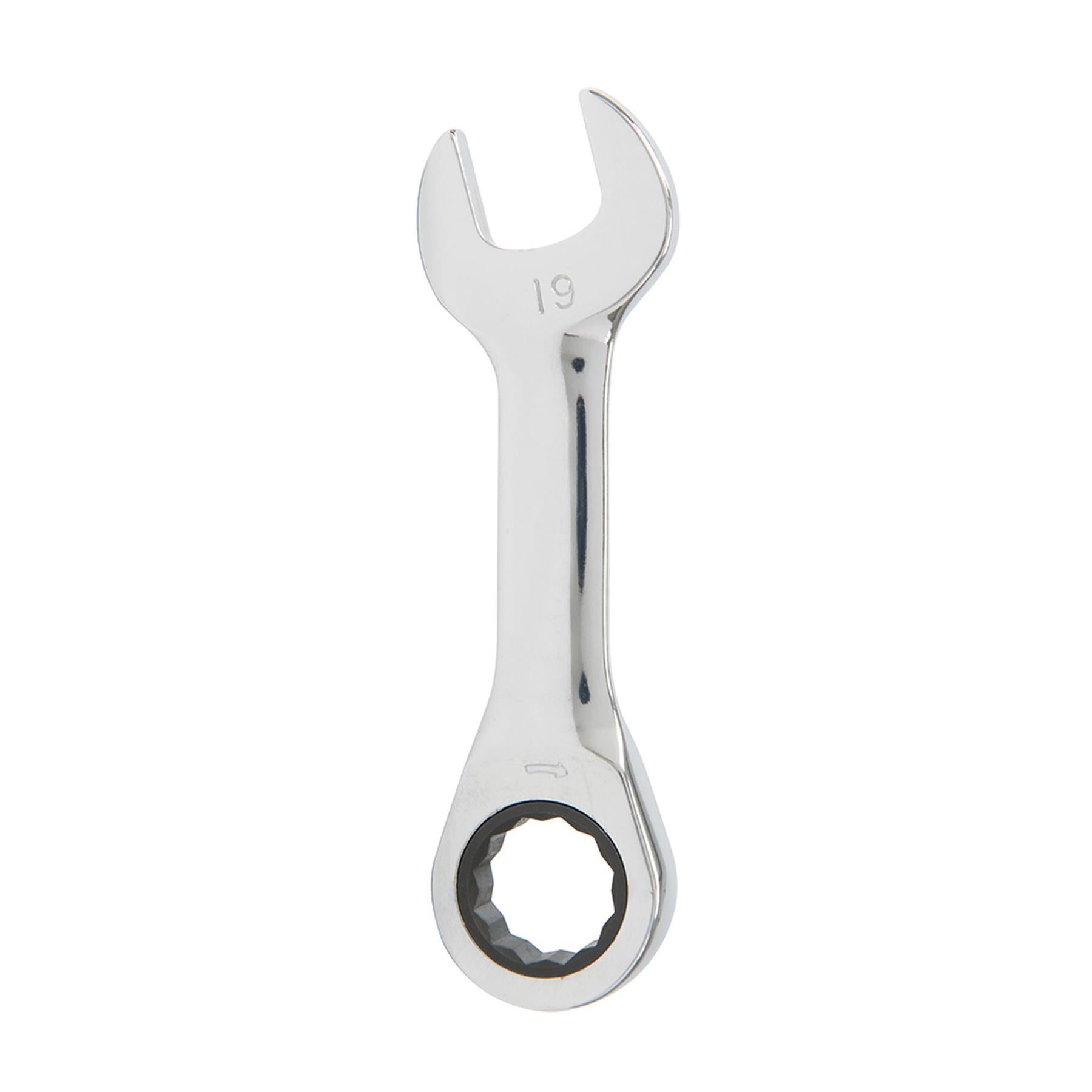 7Pce Stubby Ratchet Spanner Set 8 - 19mm Fully Mirror-Polished Quality