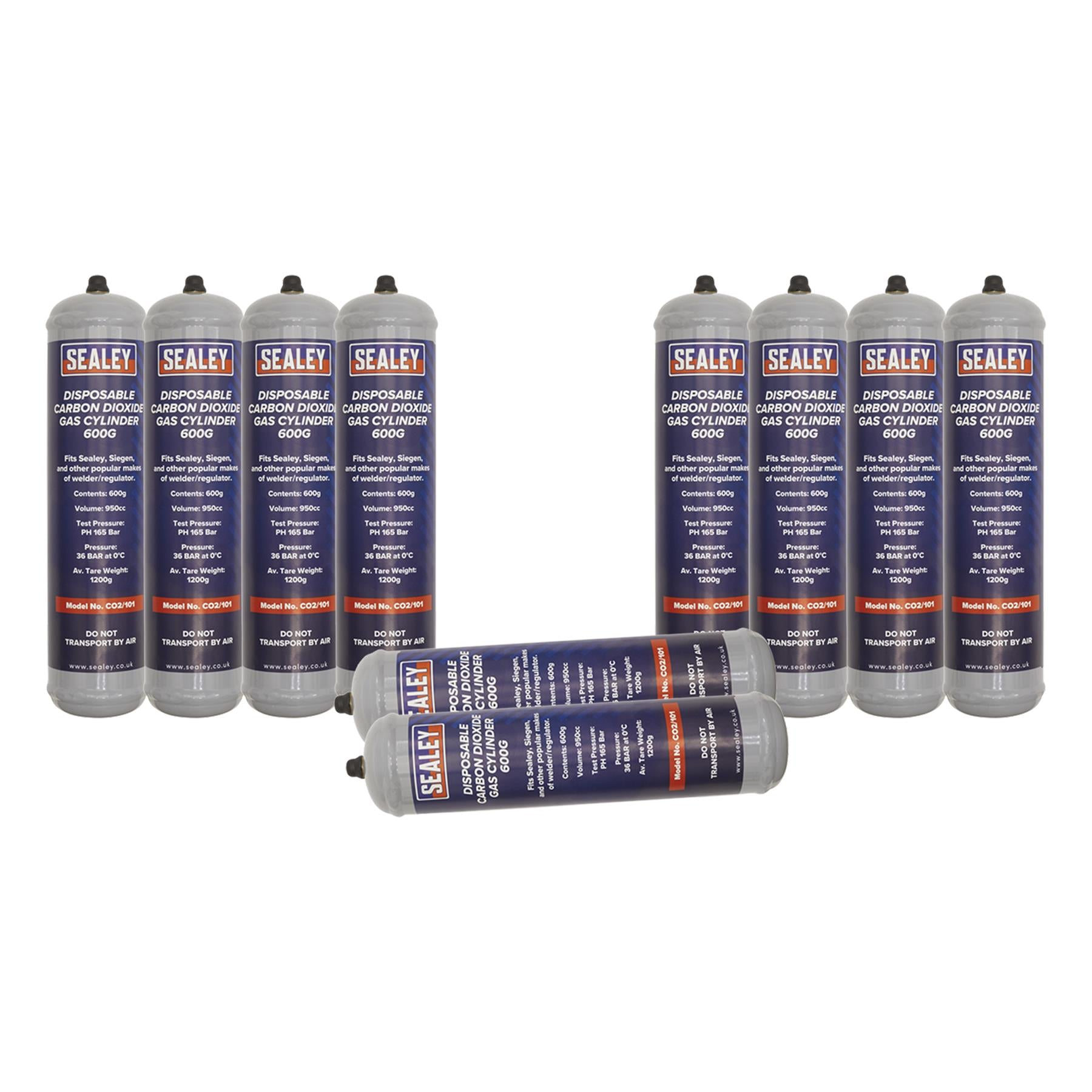 Sealey Gas Cylinder Disposable Carbon Dioxide 600g - Box of 12