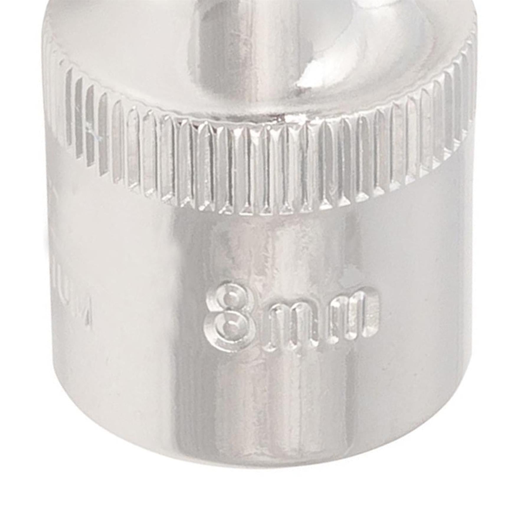Socket 1/2" Drive Metric Hex Square 8mm Individual Hex Polished Crv Quality