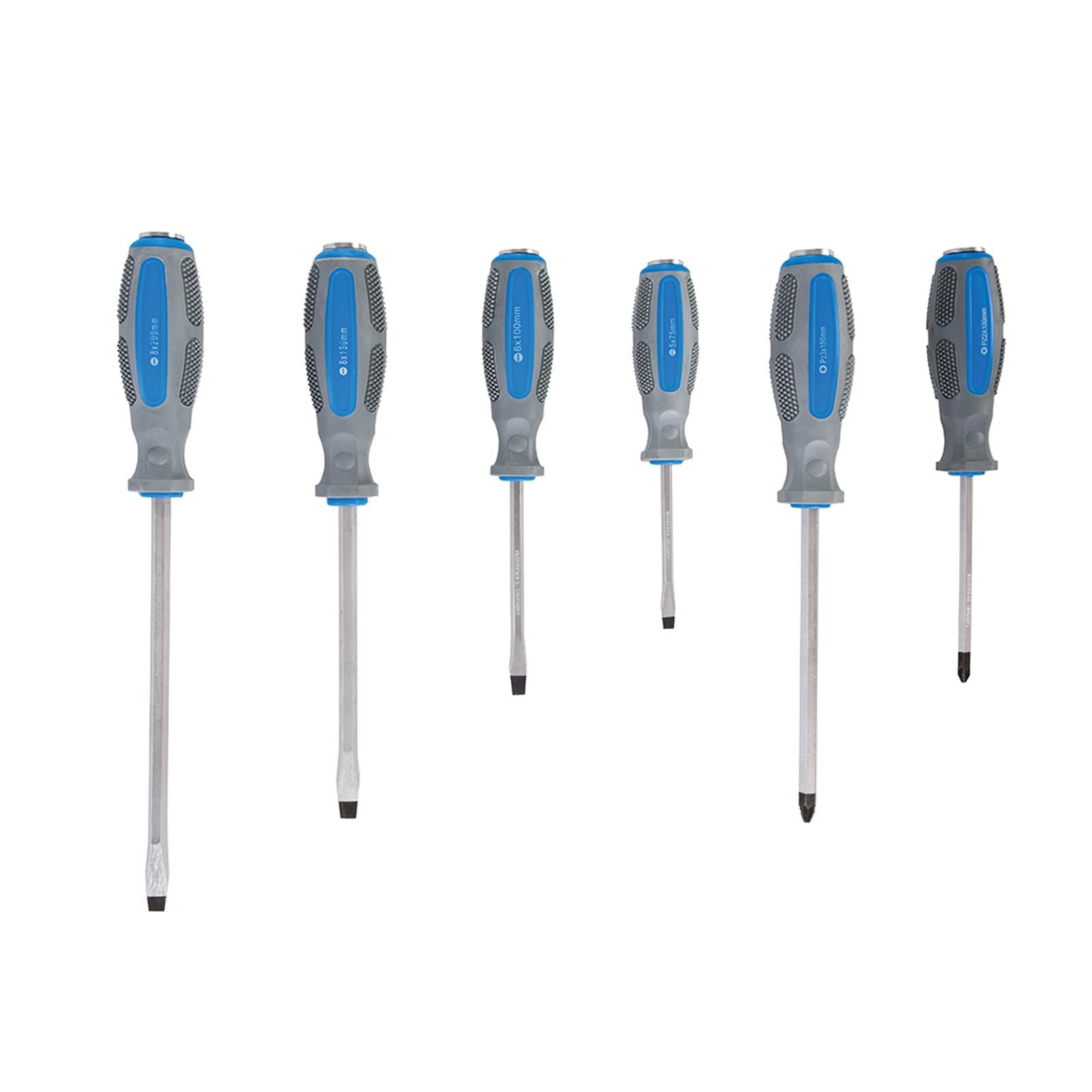 Hammer-Through Screwdriver Set 6pce Impact Resistant Mixed Polymer Handle