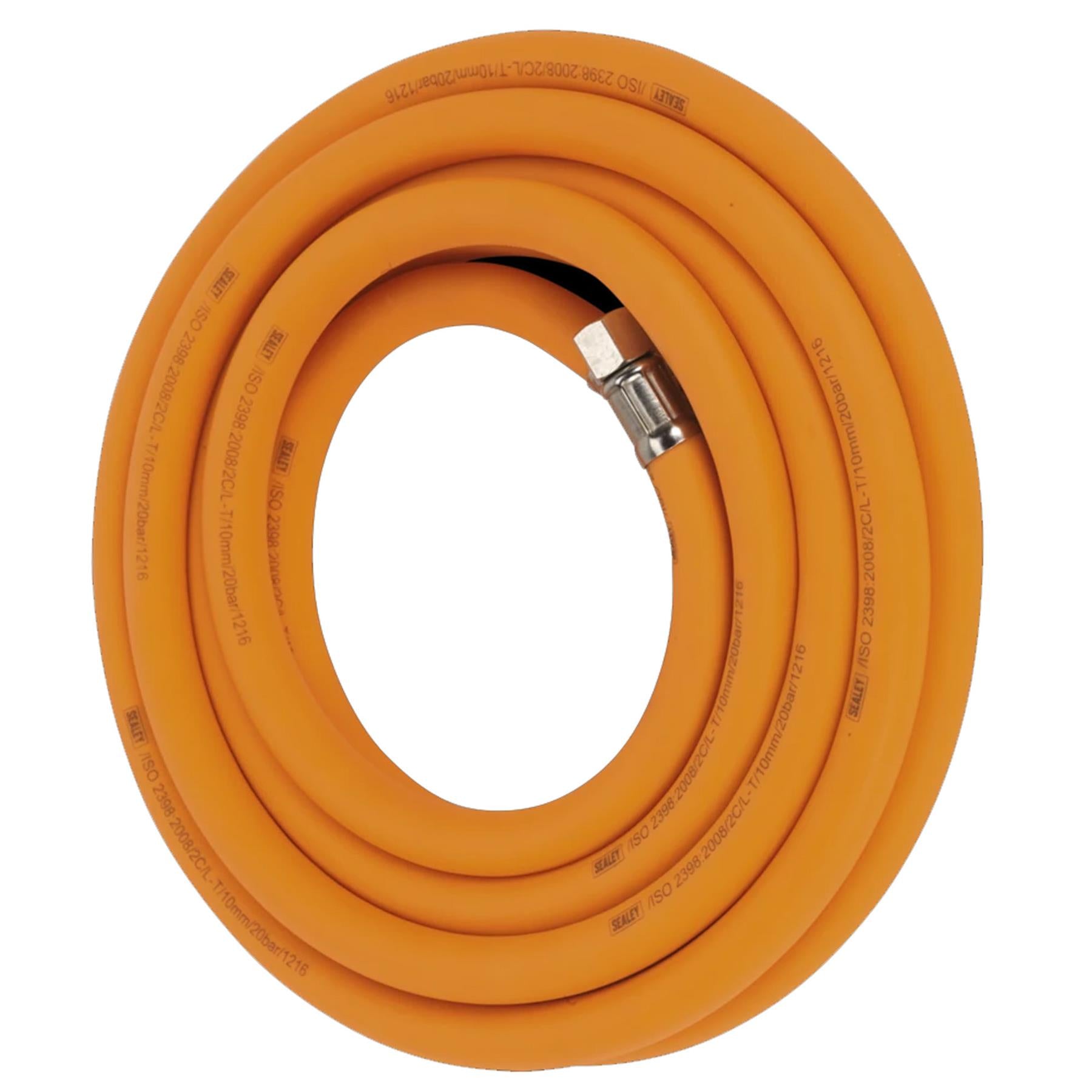 Sealey Air Hose 5m x �10mm Hybrid High-Visibility 1/4"BSP Unions