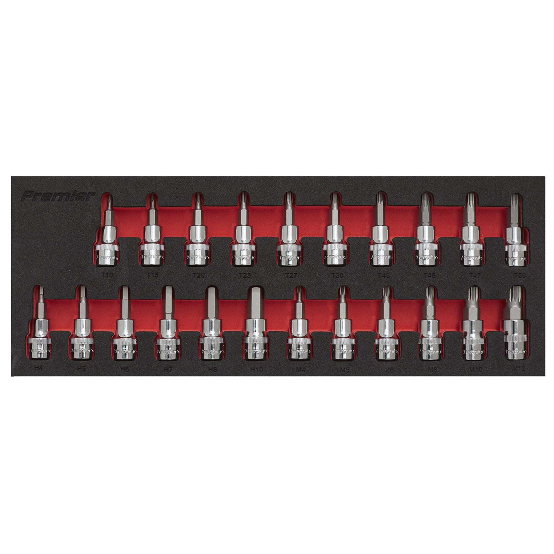Sealey TRX-Star*/Hex/Spline Socket Bit Set 22pc 3/8"Sq Drive