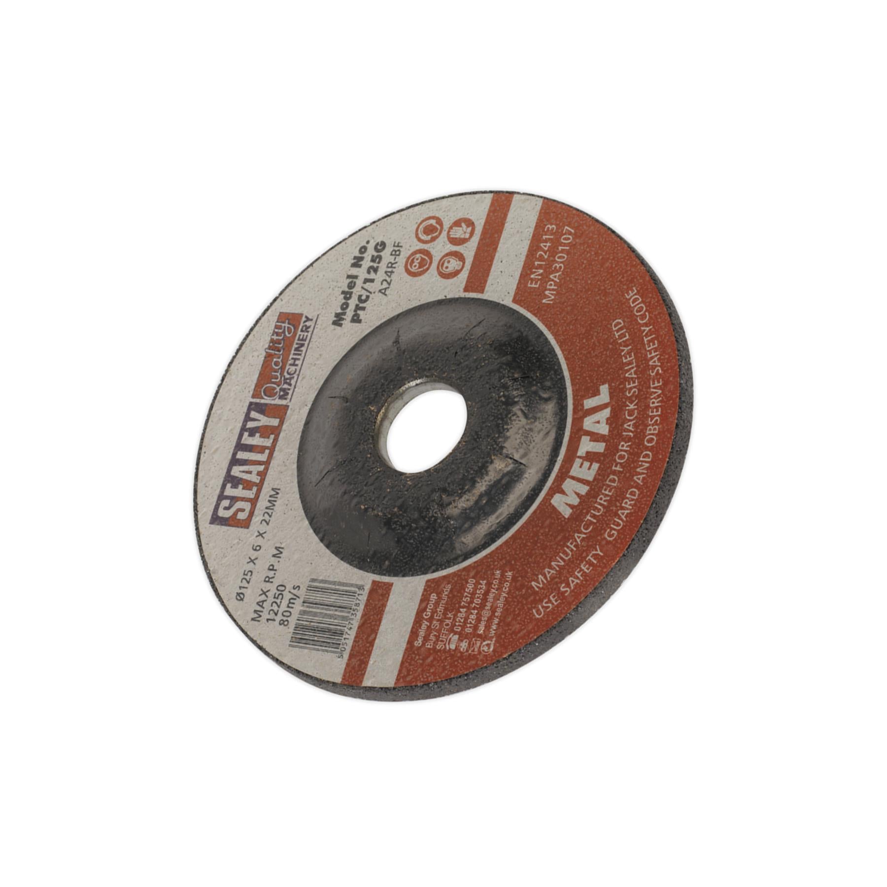 Sealey Grinding Disc 125 x 6mm 22mm Bore