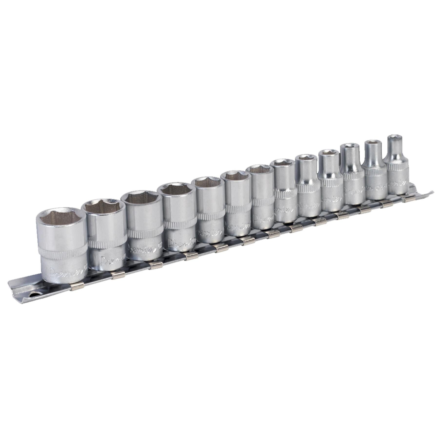Sealey Socket Set 13pc 1/4"Sq Drive 6pt WallDrive - Metric