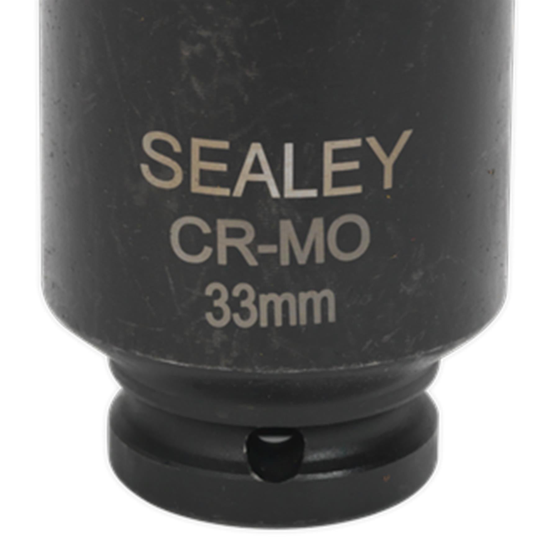 Sealey Impact Socket 33mm 12pt Bi-Hex Deep 1/2"Sq Drive