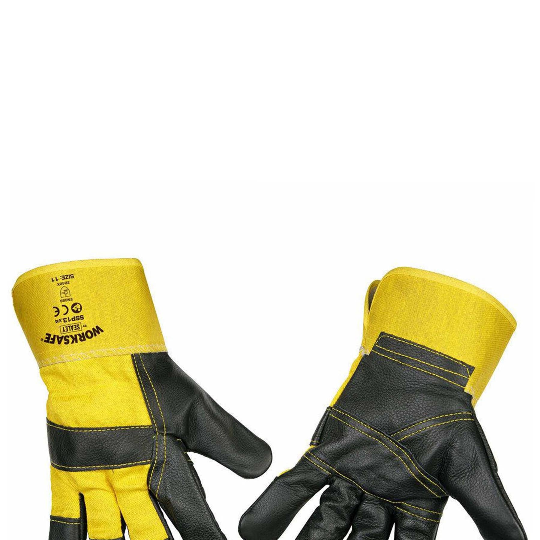 Sealey Rigger's Gloves Hide Palm - Pack of 6 Pairs