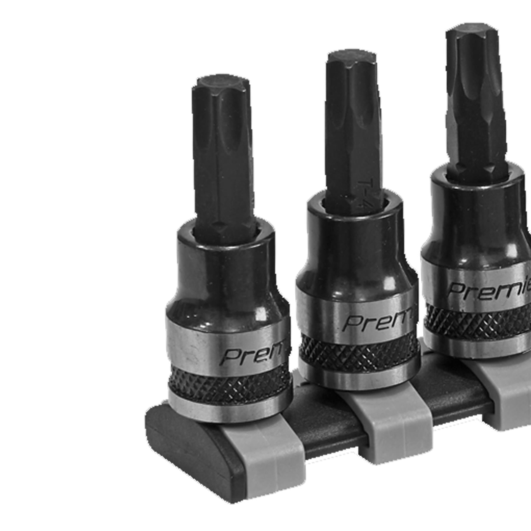 Sealey TRX-Star* Socket Bit Set 10pc 3/8"Sq Drive Black Series