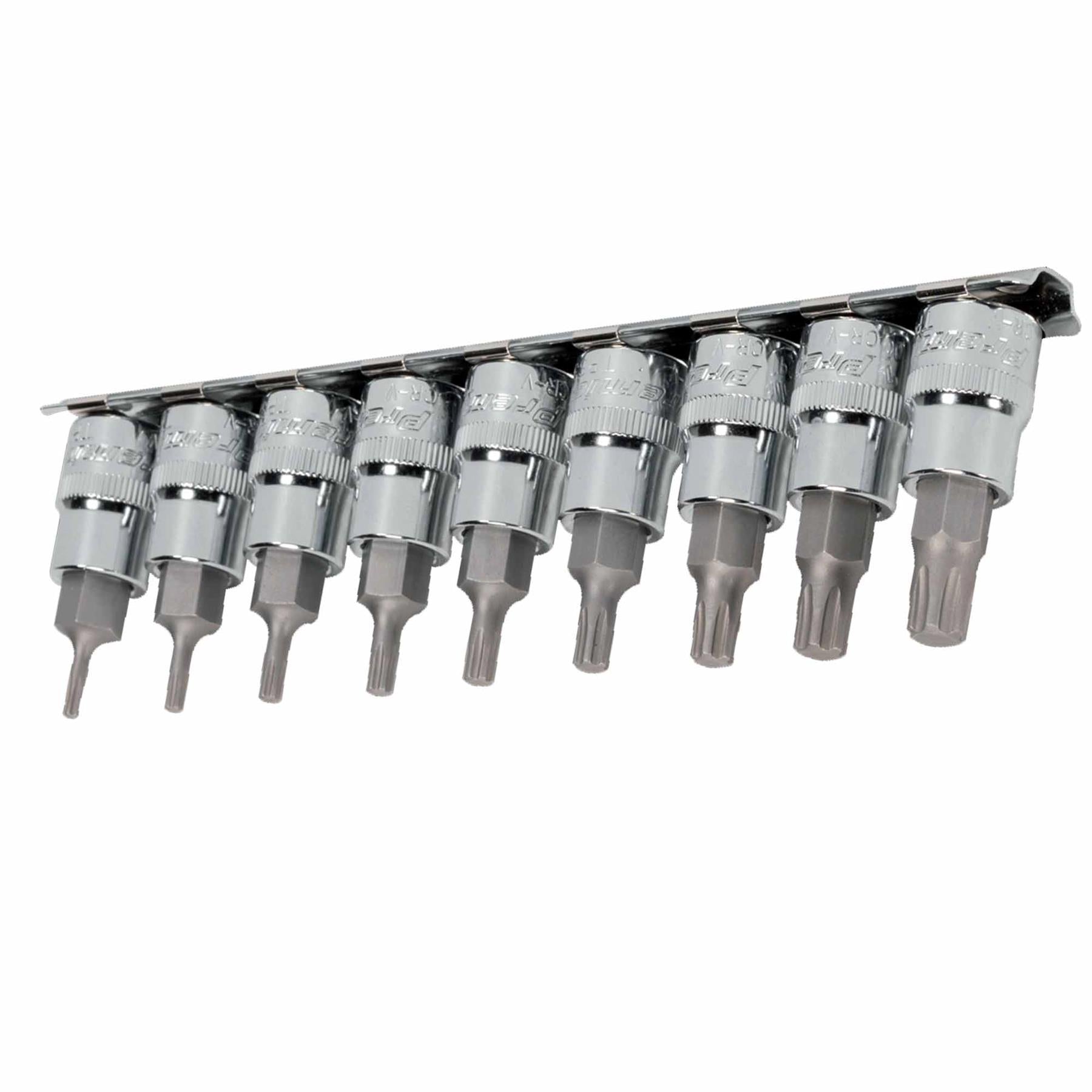 TRX-P* Socket Bit Set 9pc 3/8"Sq Drive 50mm. AK6222. Sealey