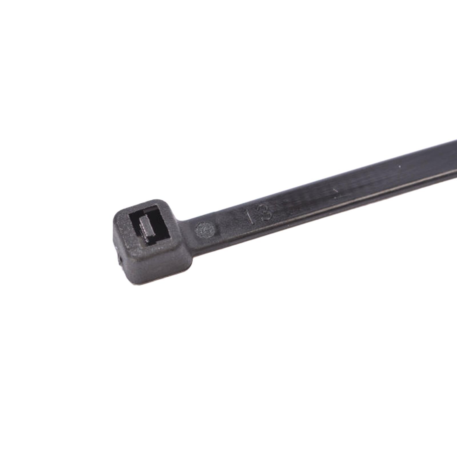 BlueSpot Black Cable Ties 100Pce 4.8mm X 200mm Long Thick Thin Narrow Small Fastener