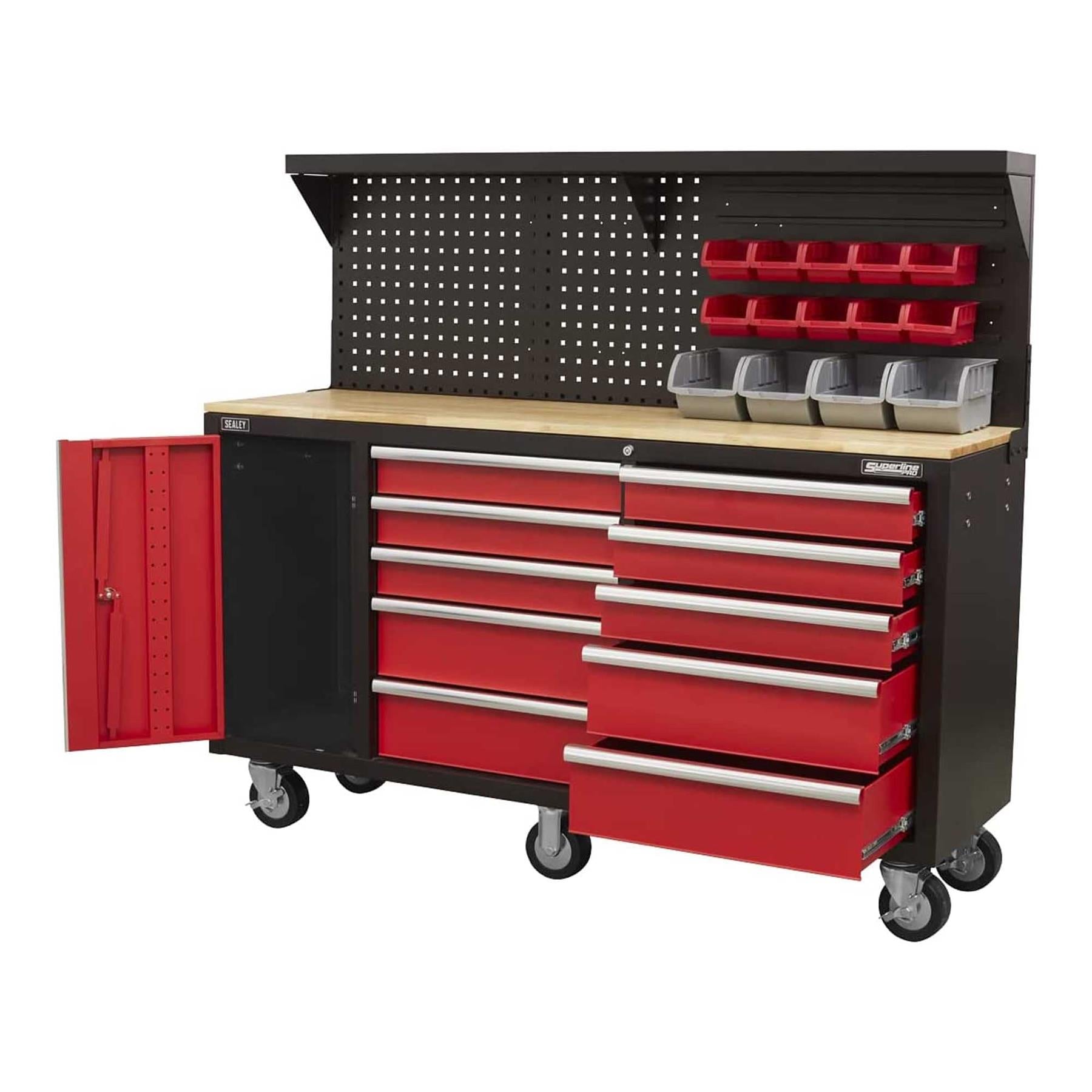Sealey Mobile Workstation 10 Drawer with Backboard