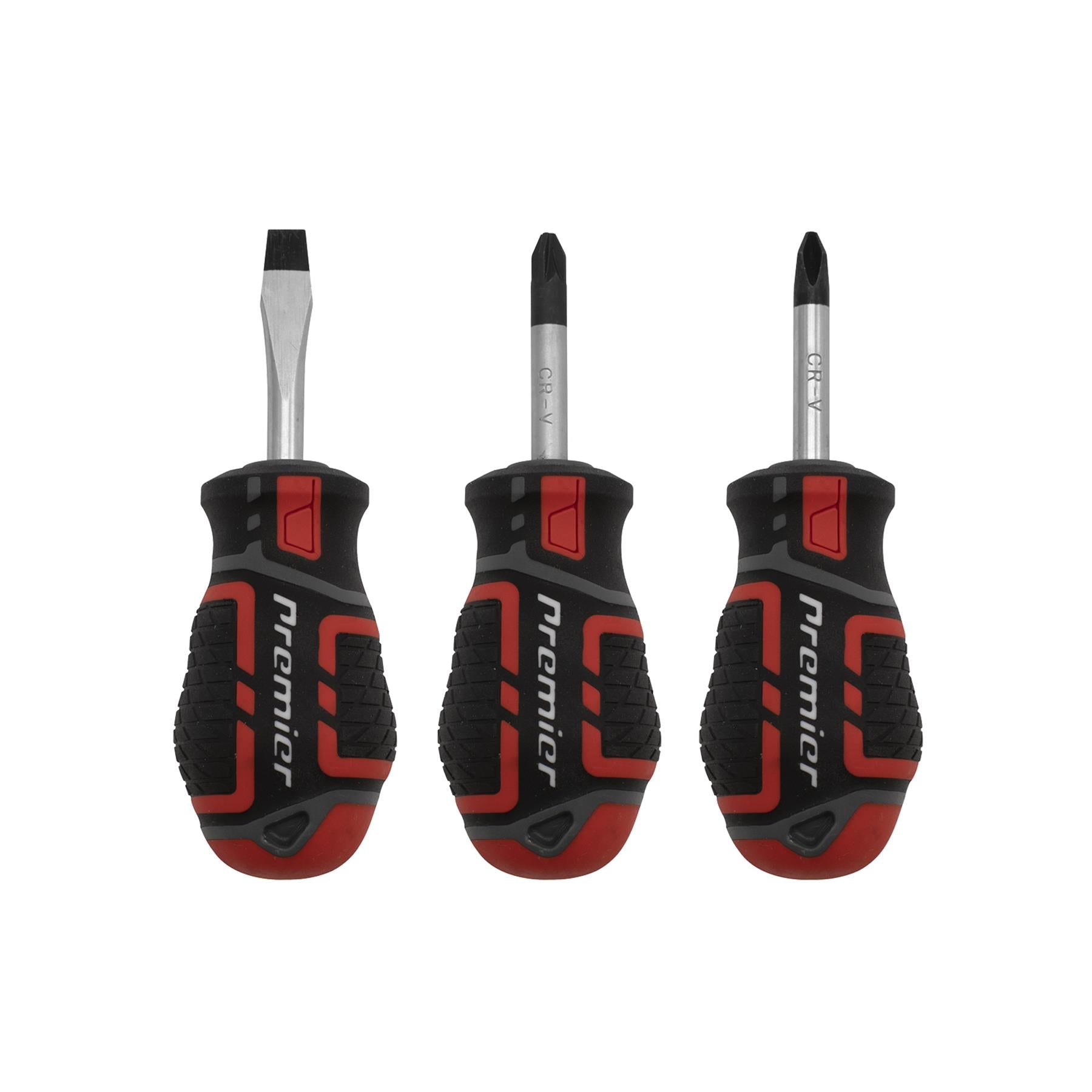 Sealey Screwdriver Set 3pc GripMAX® Stubby AK4328