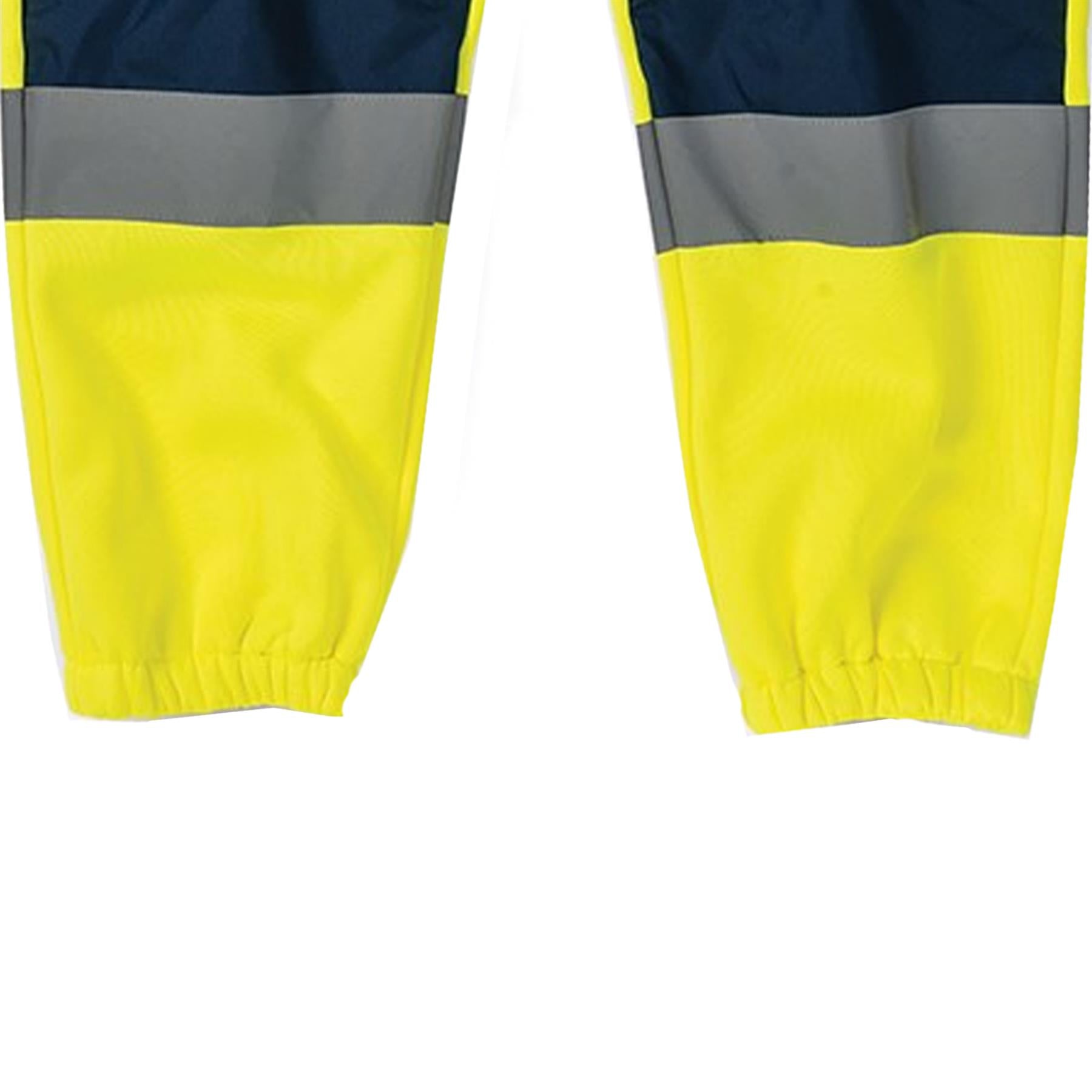 Tough Grit Hi-vis 2-tone Work Wear Fleece Trousers Safety Jogger Sweat Pants XXL