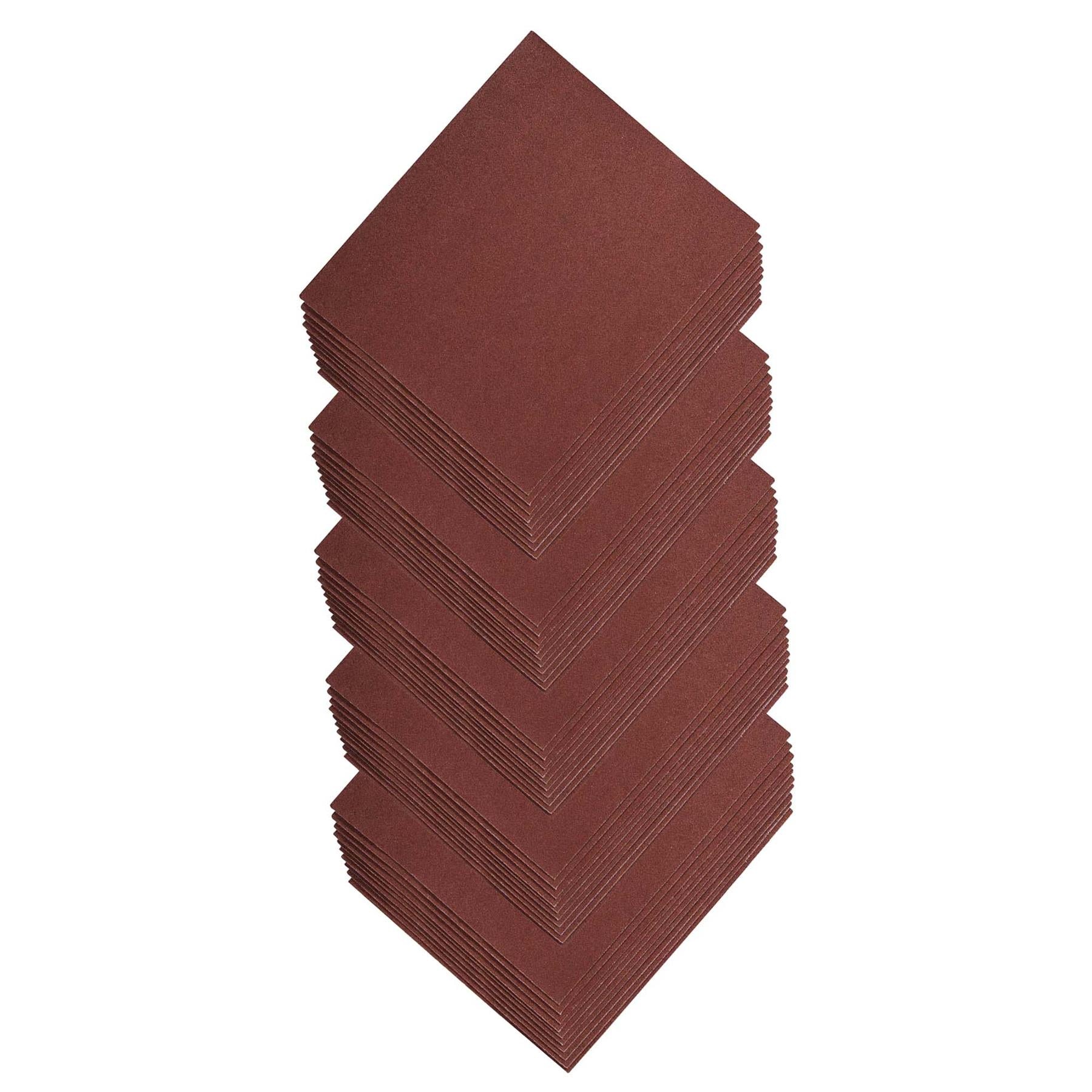 50 Pk Emery Cloth Hand Sanding Sheets 36 60 80 120 180 Grit Metal & Rust Removal