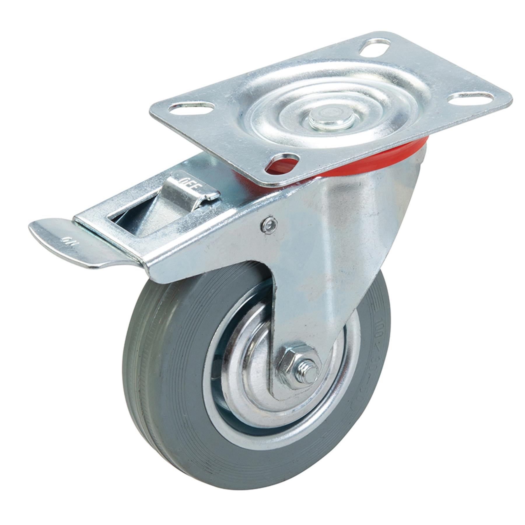 Heavy Duty Swivel Rubber Castor Caster Wheels Cart Wheel 100mm