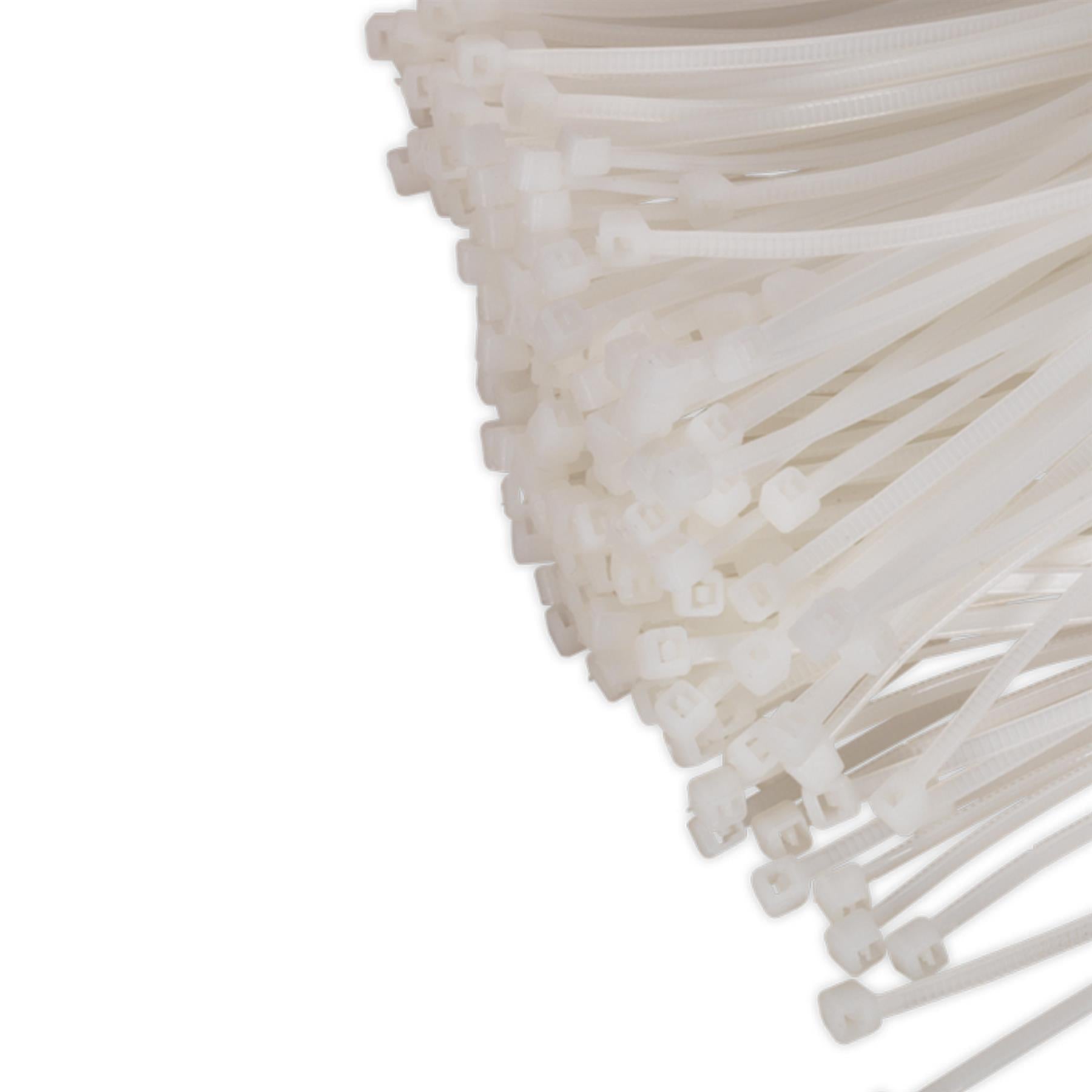 Sealey Cable Tie 100 x 2.5mm White Pack of 200