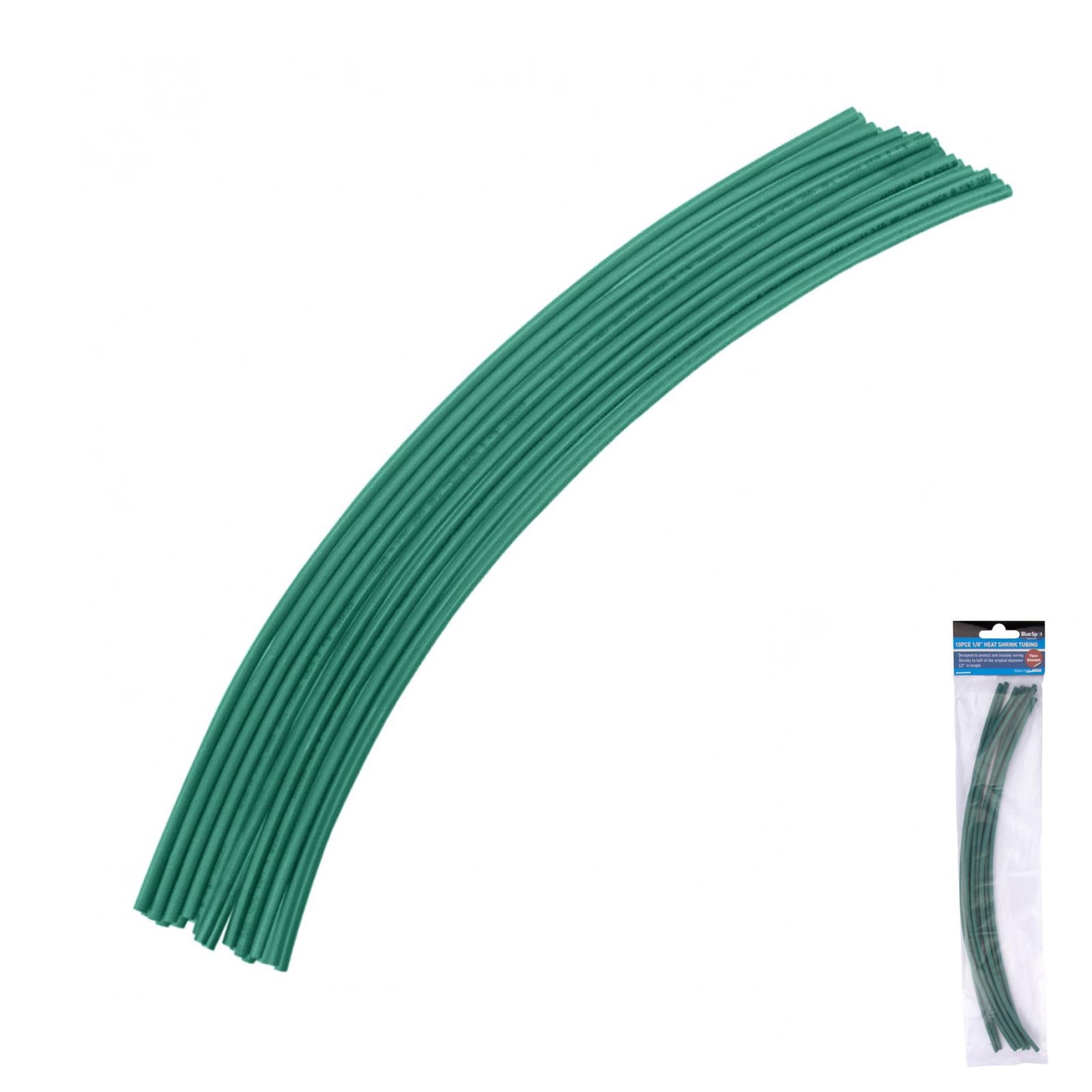 BlueSpot 10 Pce 300mm (12") 1/8" blue Heat Shrink Tubing