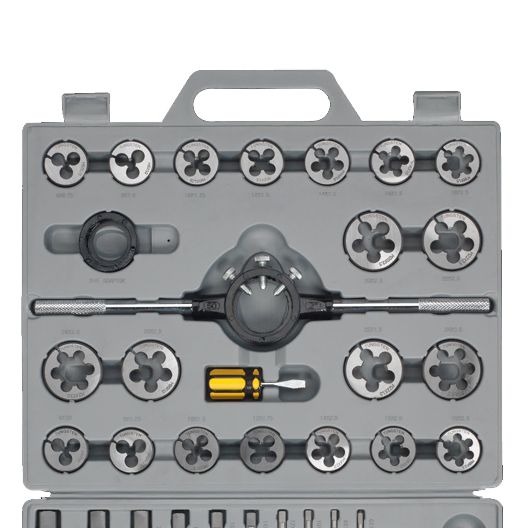 Sealey 45pc Tap and Die Set Split Dies Metric Thread Cutting Tool M6 - M24 Steel