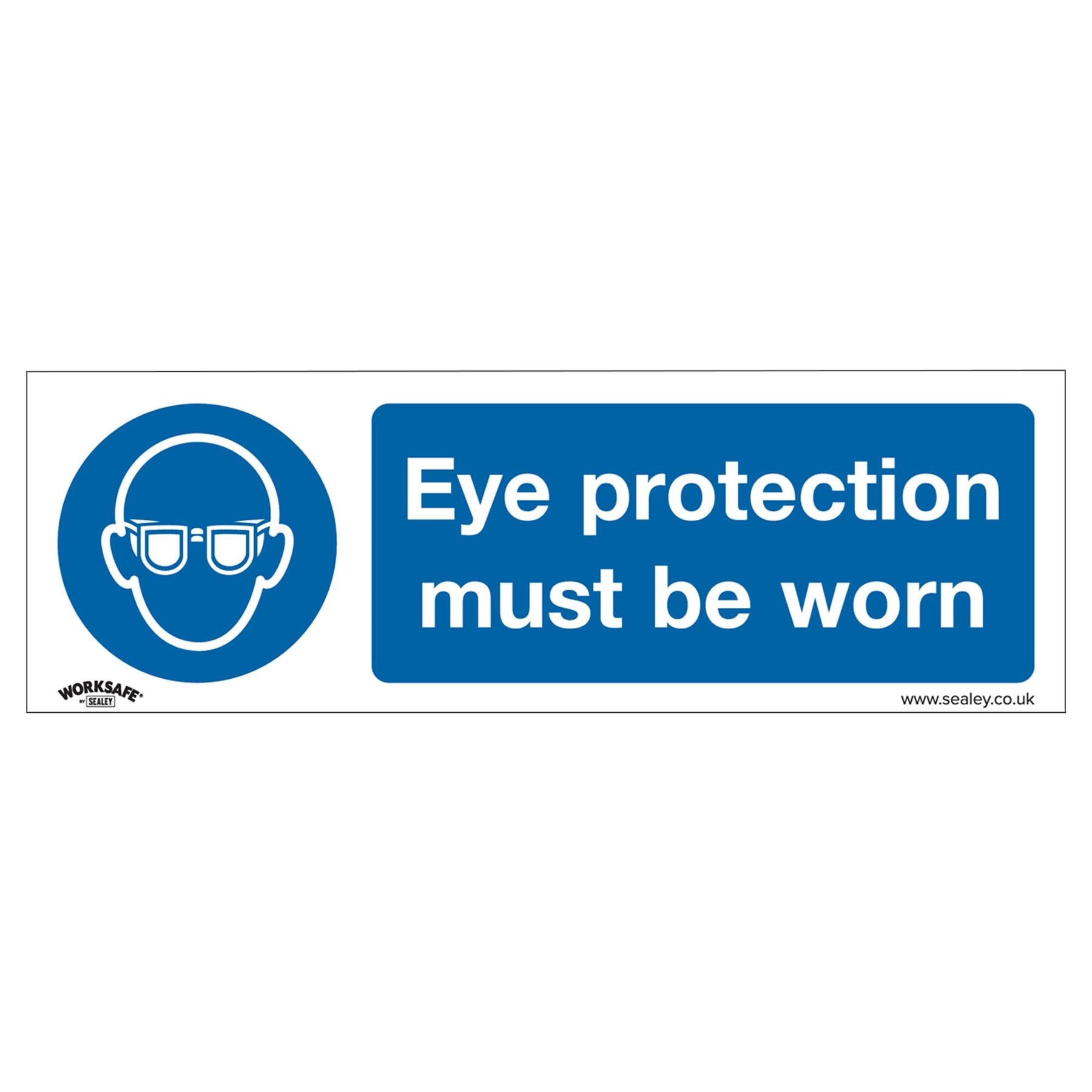Mandatory Safety Sign - Eye Protection Must Be Worn - Self-Adhesive Vinyl
