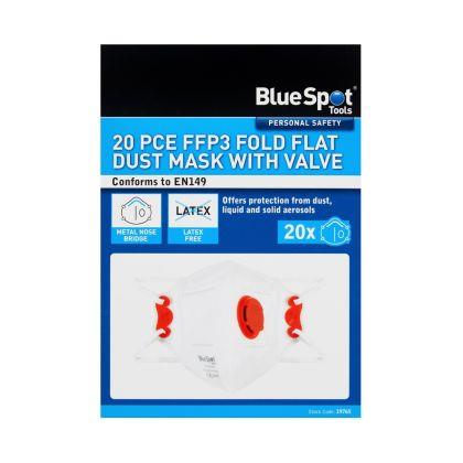 Blue Spot 20 PCE FFP3 Valved Fold Flat Dust Mask