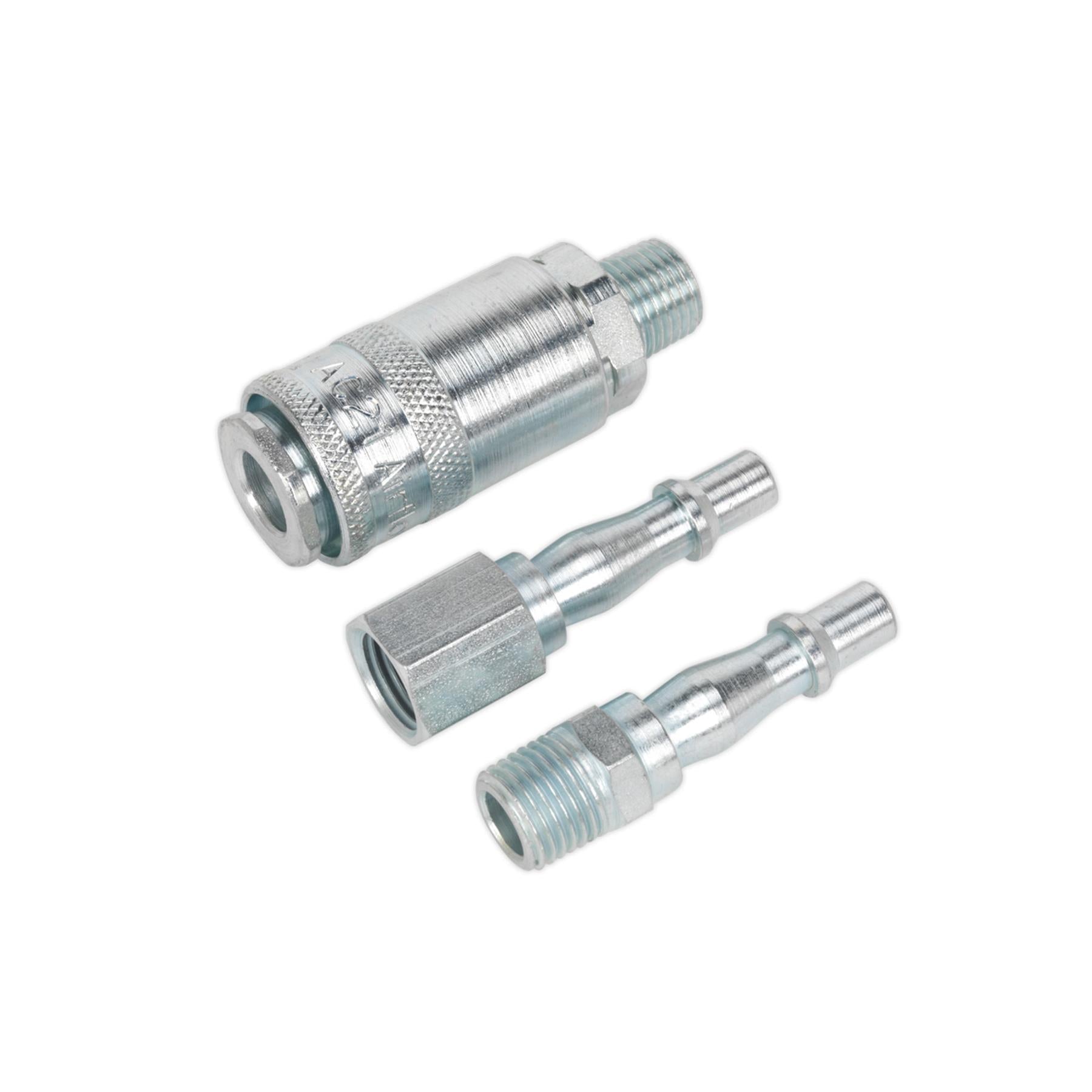 Sealey Air Tool Coupling Kit For Workshop/Engineering 3Pc 1/4"BSP