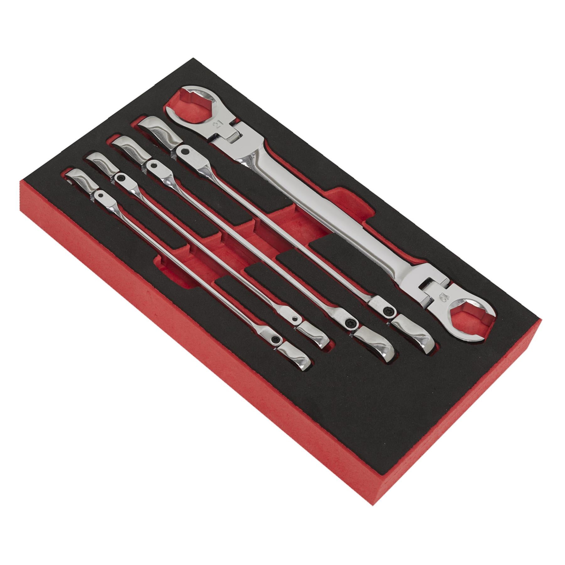 Sealey Flexi-Head Flare Nut Spanner Set 5pc