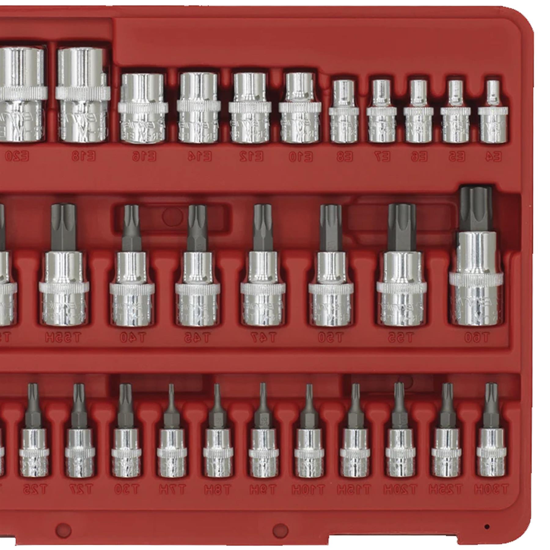 Sealey TRX-Star* & Security Socket Bit Set 38pc 1/4",3/8"&1/2"Sq Dr