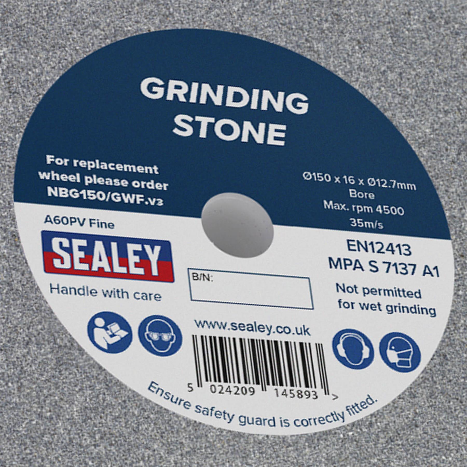 Sealey Grinding Stone �150 x 16mm 13mm Bore A60P Fine