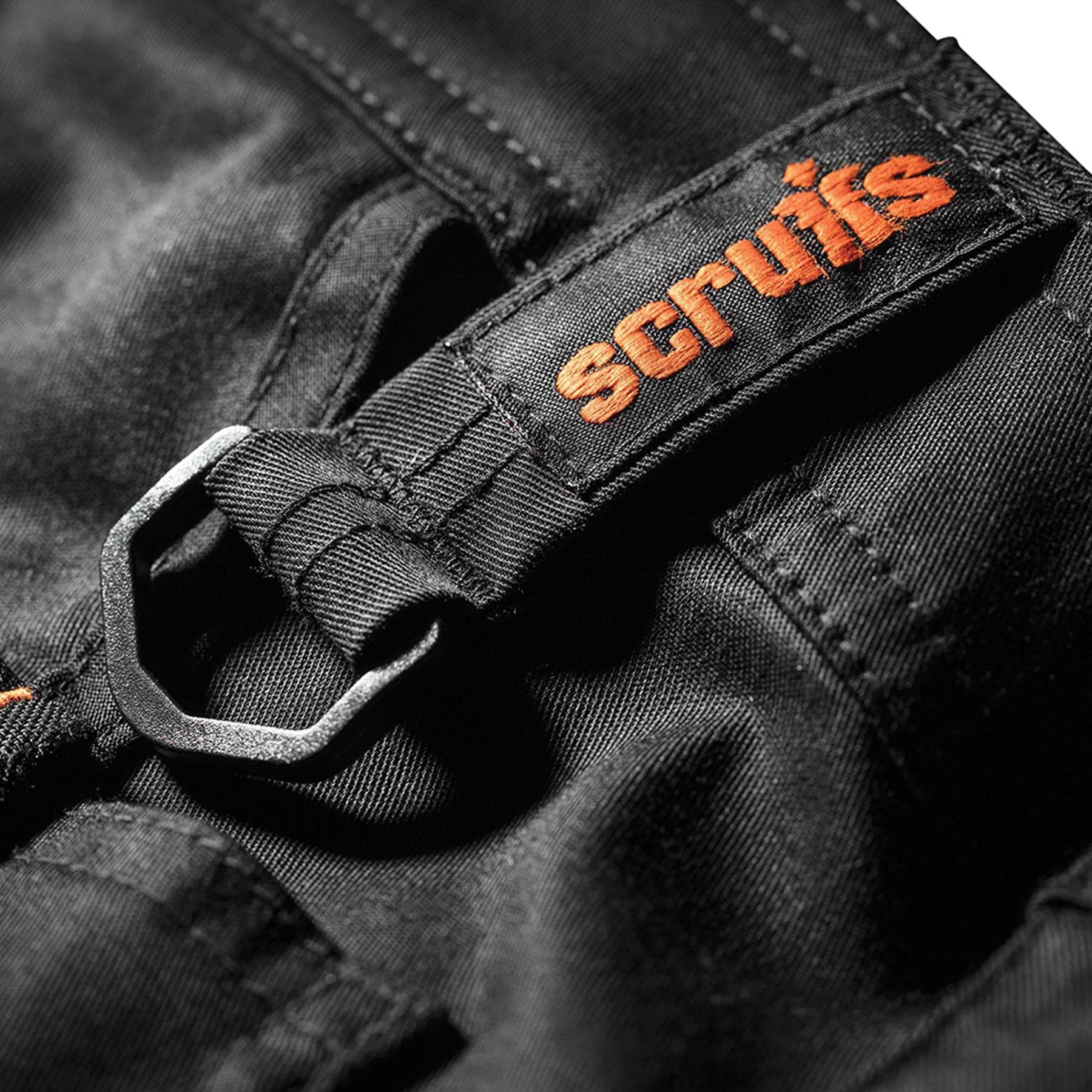 Scruffs Black Trade Flex Slim Fit Work Trouser Mens Hardwearing Size-34"R