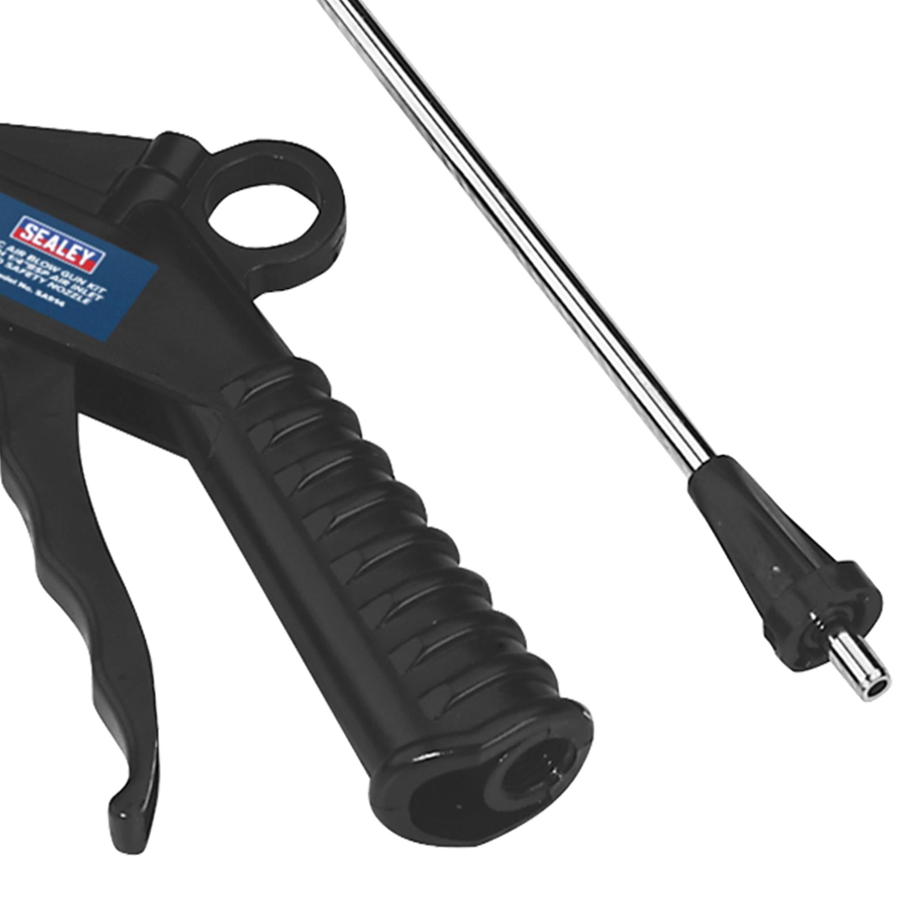 Sealey Air Blow Dust Gun with Safety Nozzle & 2 Extensions 1/4" BSP