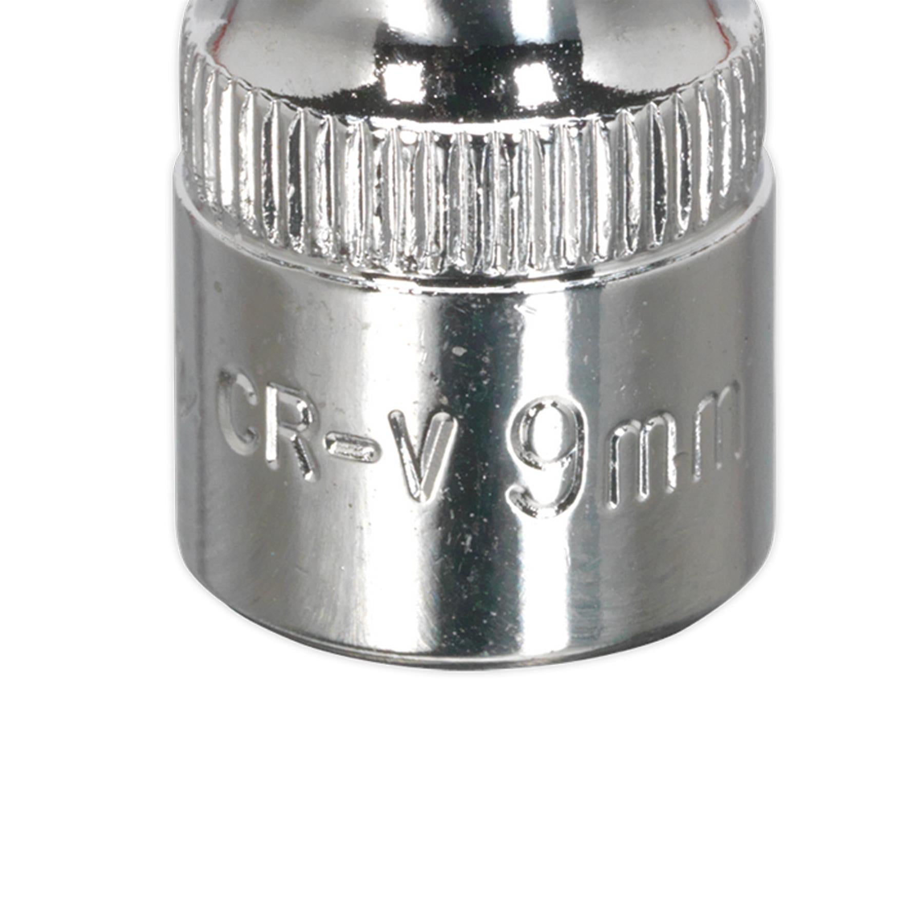 Sealey WallDrive Socket 9mm 3/8"Sq Drive Fully Polished