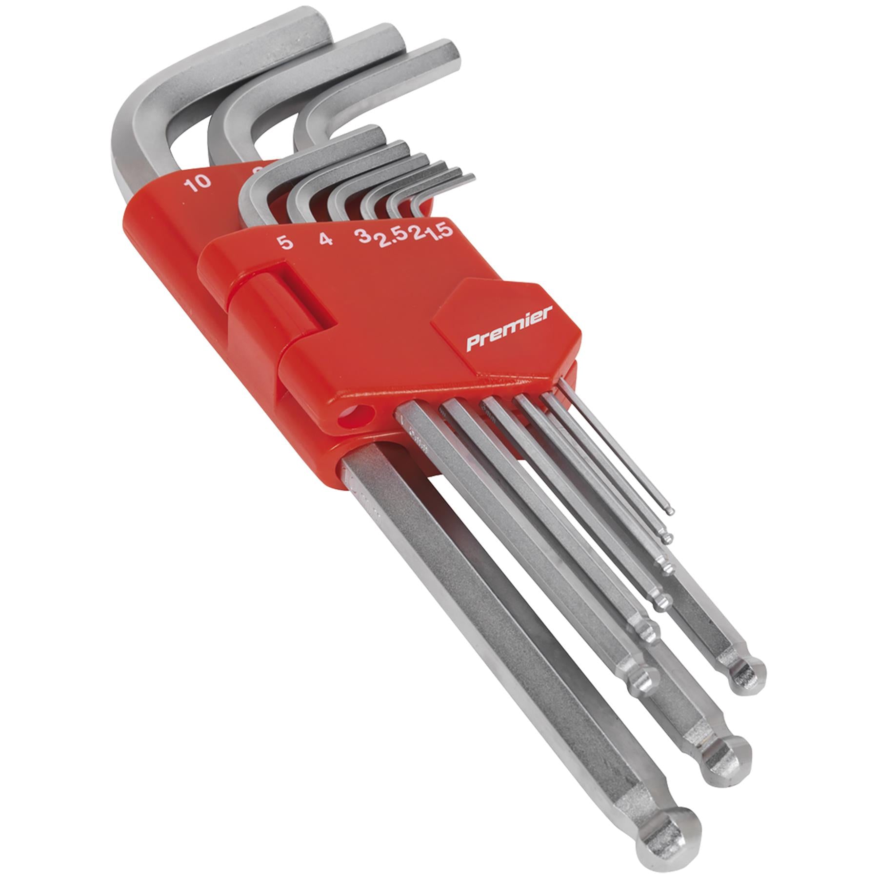 Sealey Ball-End Hex Key Set 9pc Long Metric