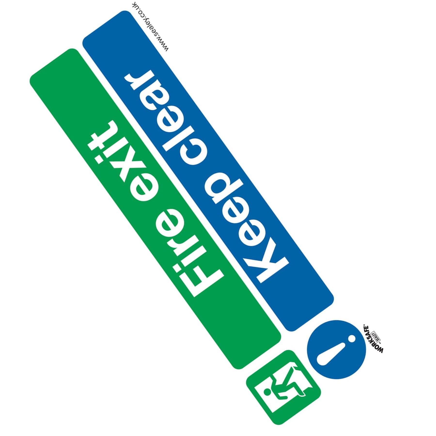 Safe Conditions Safety Sign - Fire Exit Keep Clear (Large) - Self-Adhesive Vinyl