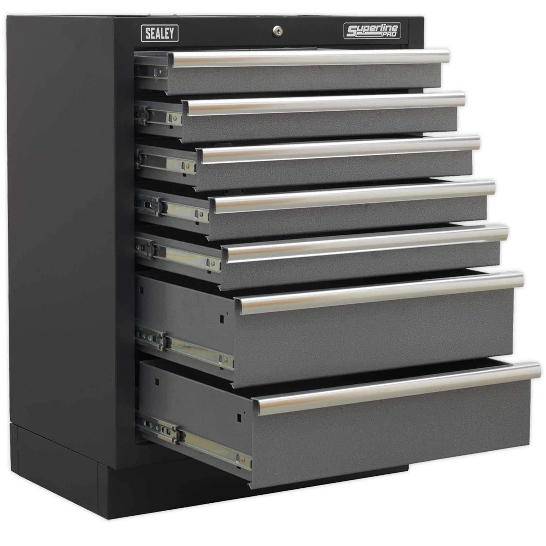 Sealey Modular 7 Drawer Cabinet Aluminium drawer pulls. 680mm