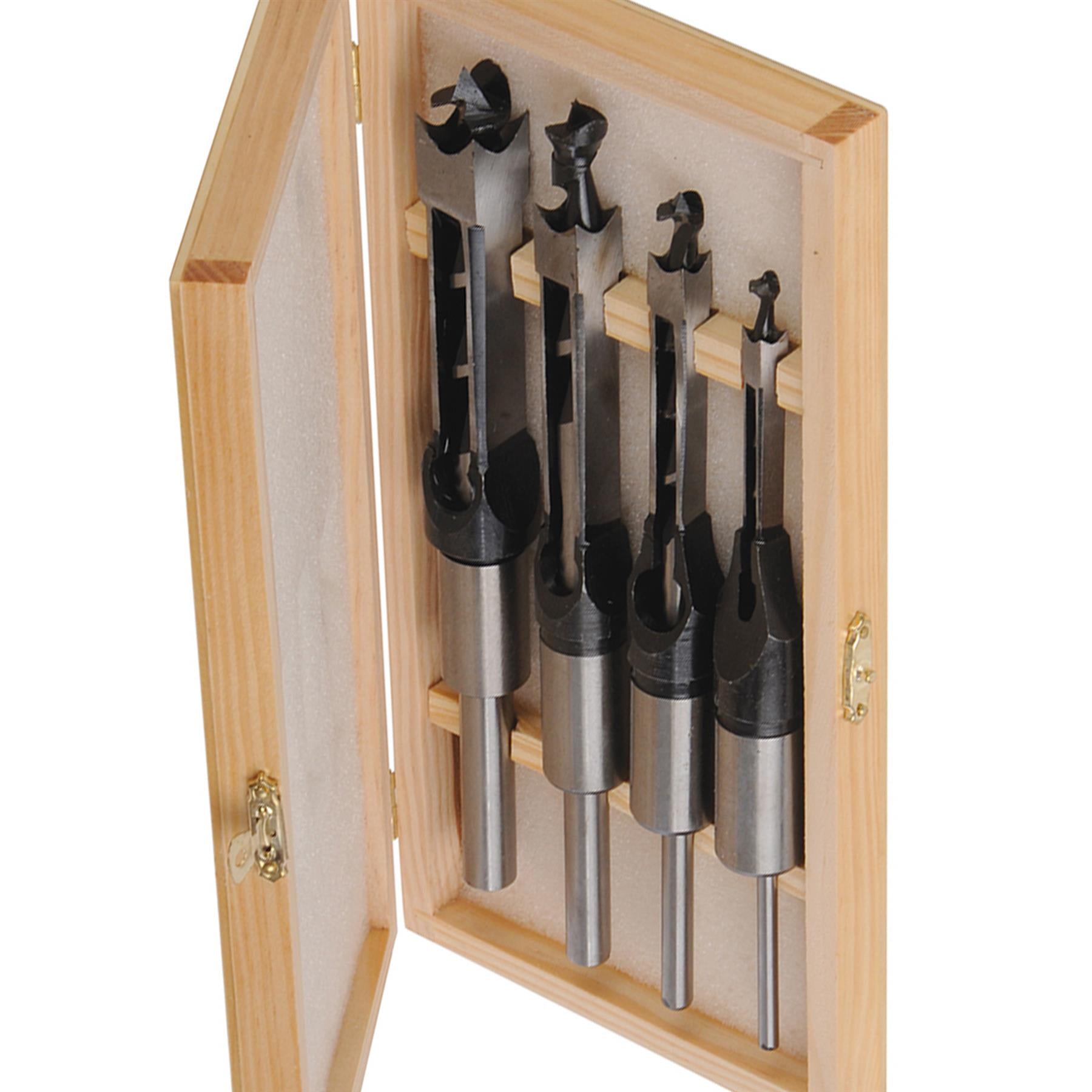 4 Pc Mortising Chisel Set Square Auger Morticer Bits Mortice Tools DIY