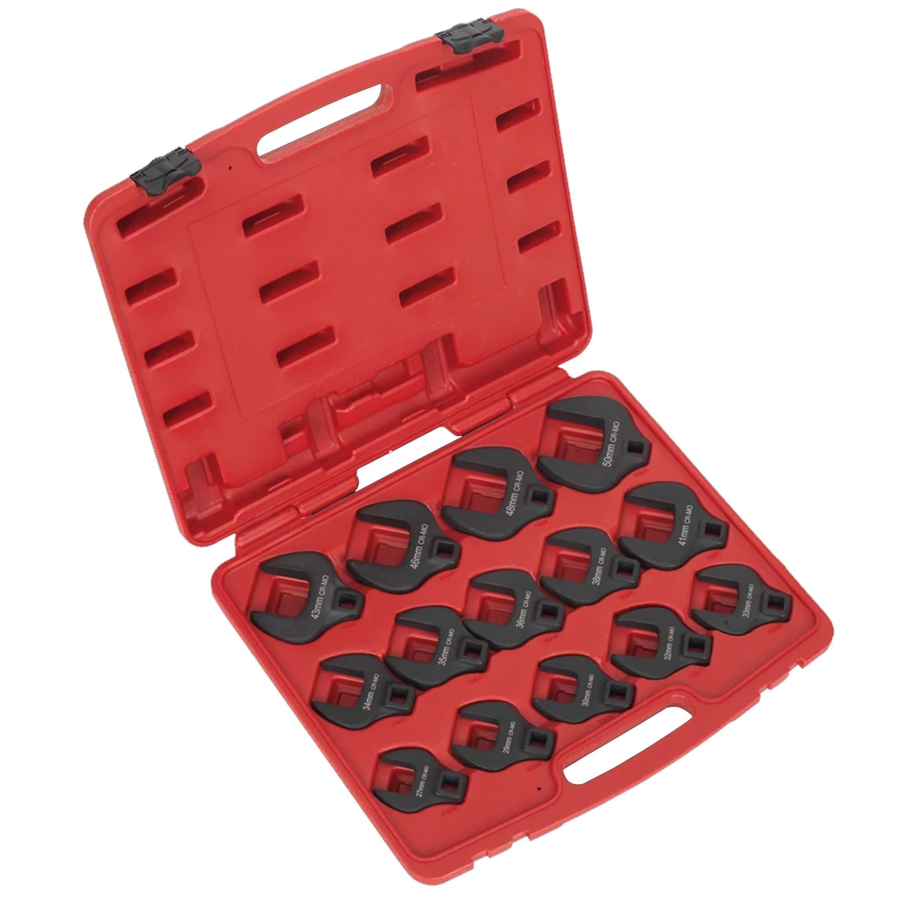 Sealey Crow's Foot Spanner Set 14pc 1/2"Sq Drive Metric
