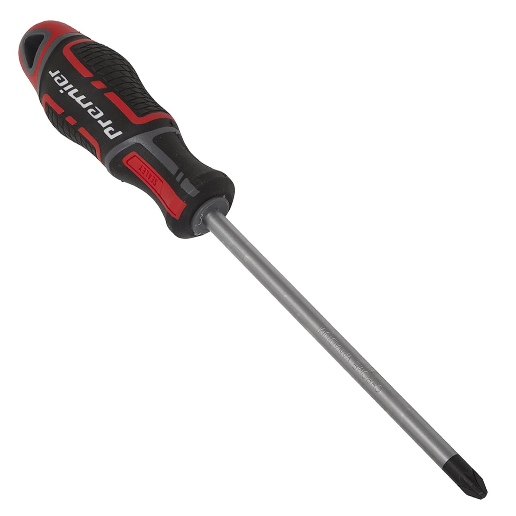 Sealey Screwdriver Pozi Pozidriv #3 x 150mm Soft Grip Handle Magnetic GripMAX