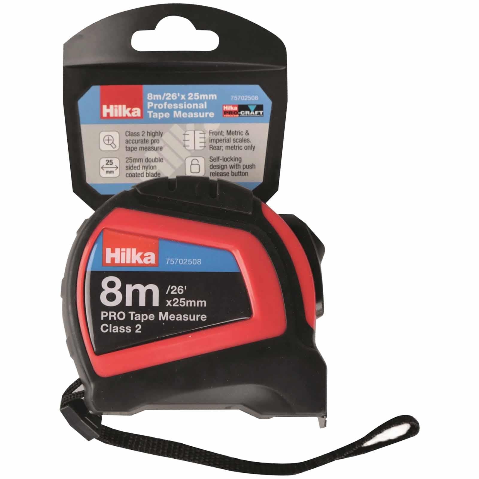 8m/26ft x 25mm Professional non-slip rubber double sided nylon coated blade Tape Measure