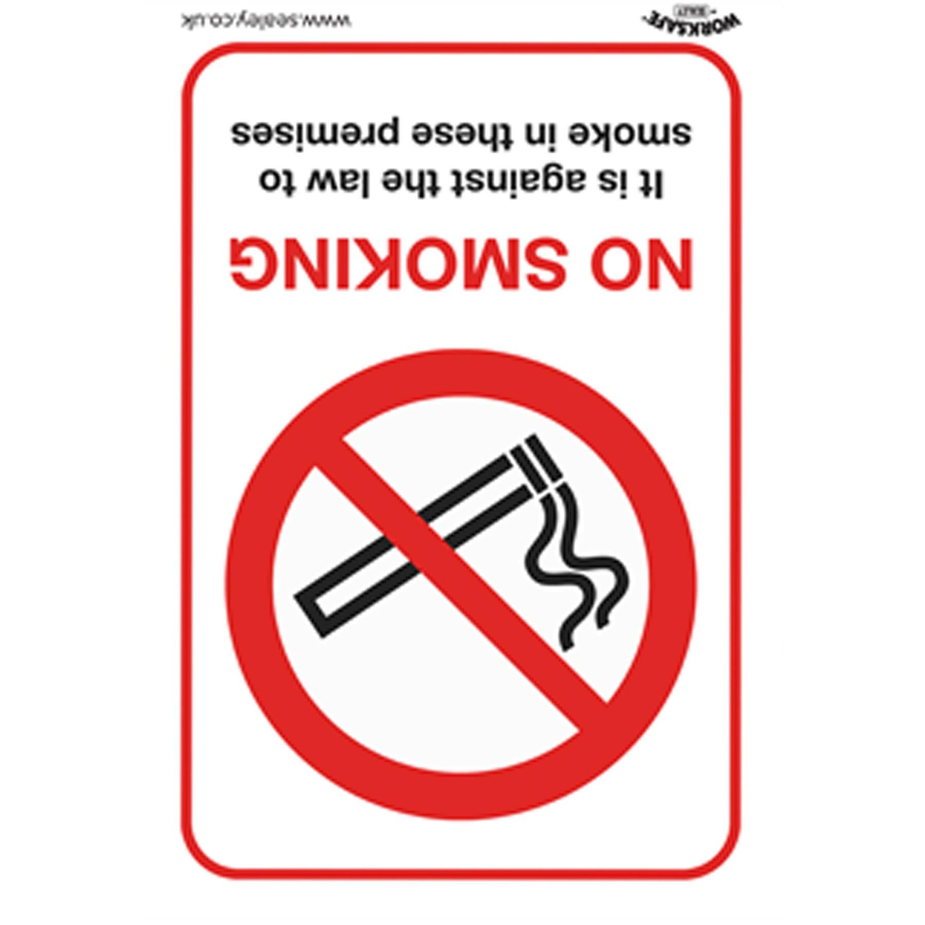 Safety Sign - No Smoking (On Premises) - Plastic - Pk of 10. Sealey