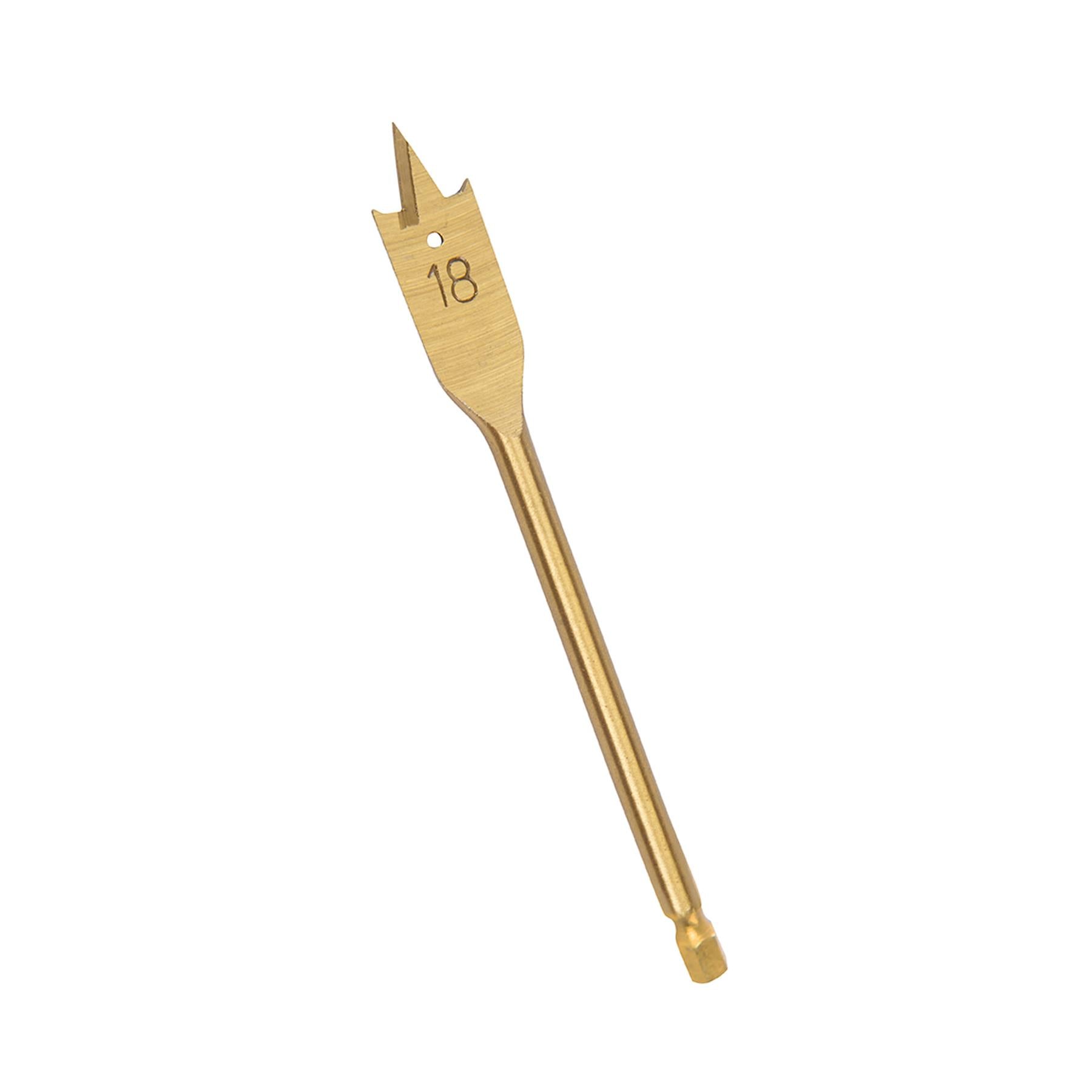 Flat Wood Drill Bit Set Titanium Hole Cutter Borer Titanium-Gold 18mm
