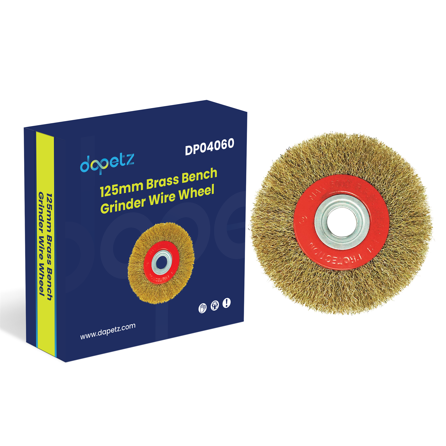 5" 125mm Fine Wire Brush Wheel For Bench Grinder + Adaptor Rings