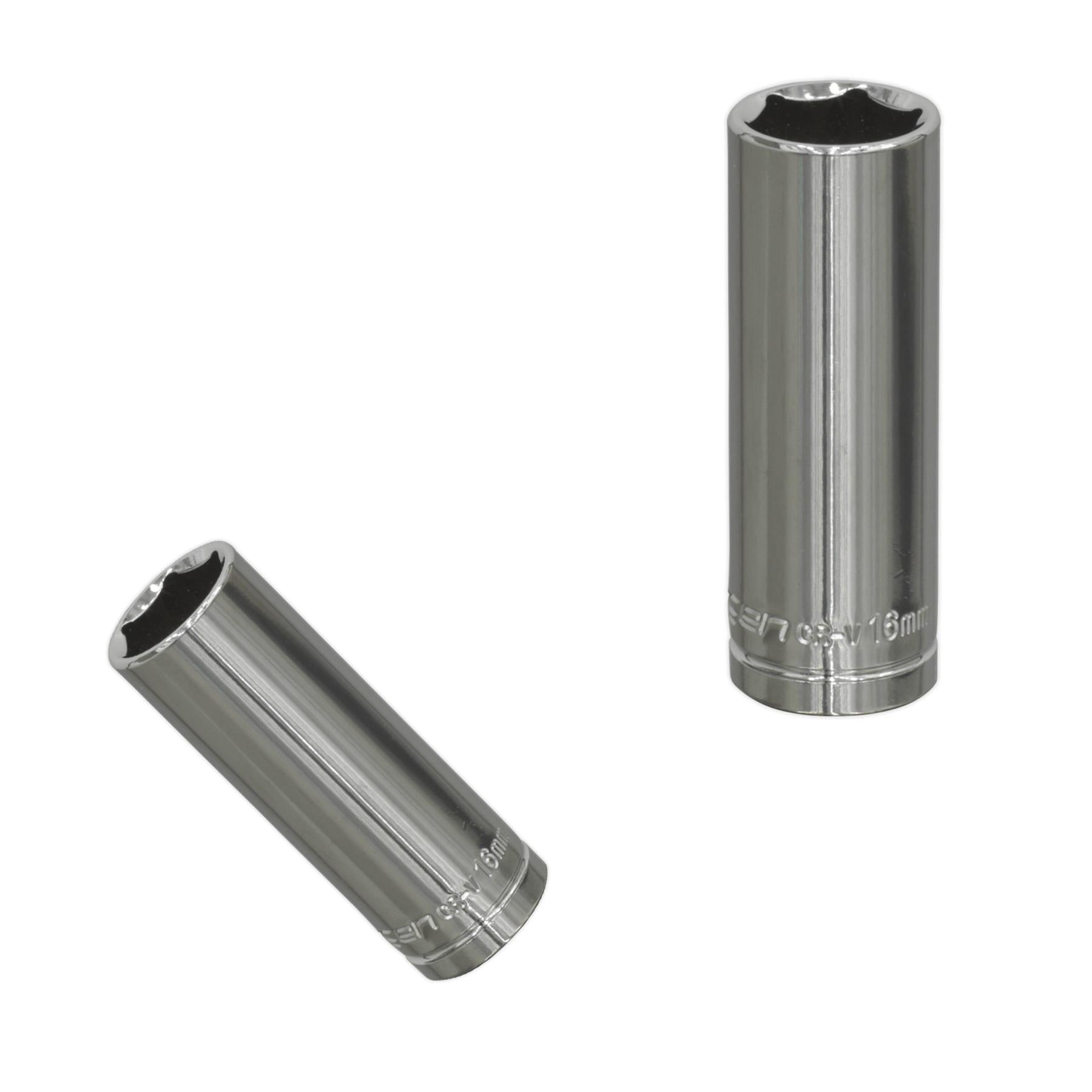 Sealey WallDrive® Socket 16mm Deep 3/8"Sq Drive