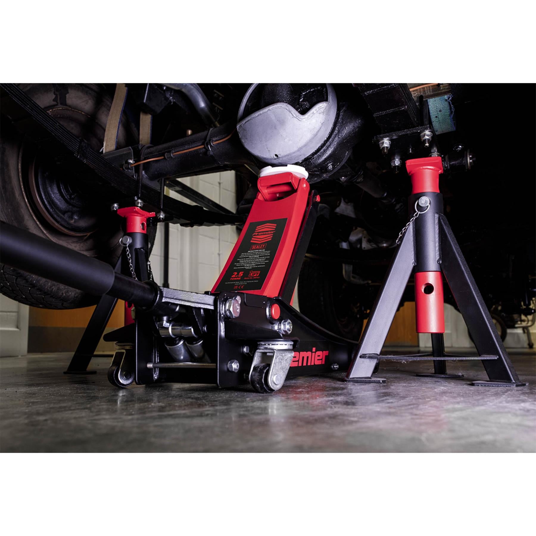 Sealey Trolley Jack 2.5tonne Low Entry with Rocket Lift Garage Workshop DIY