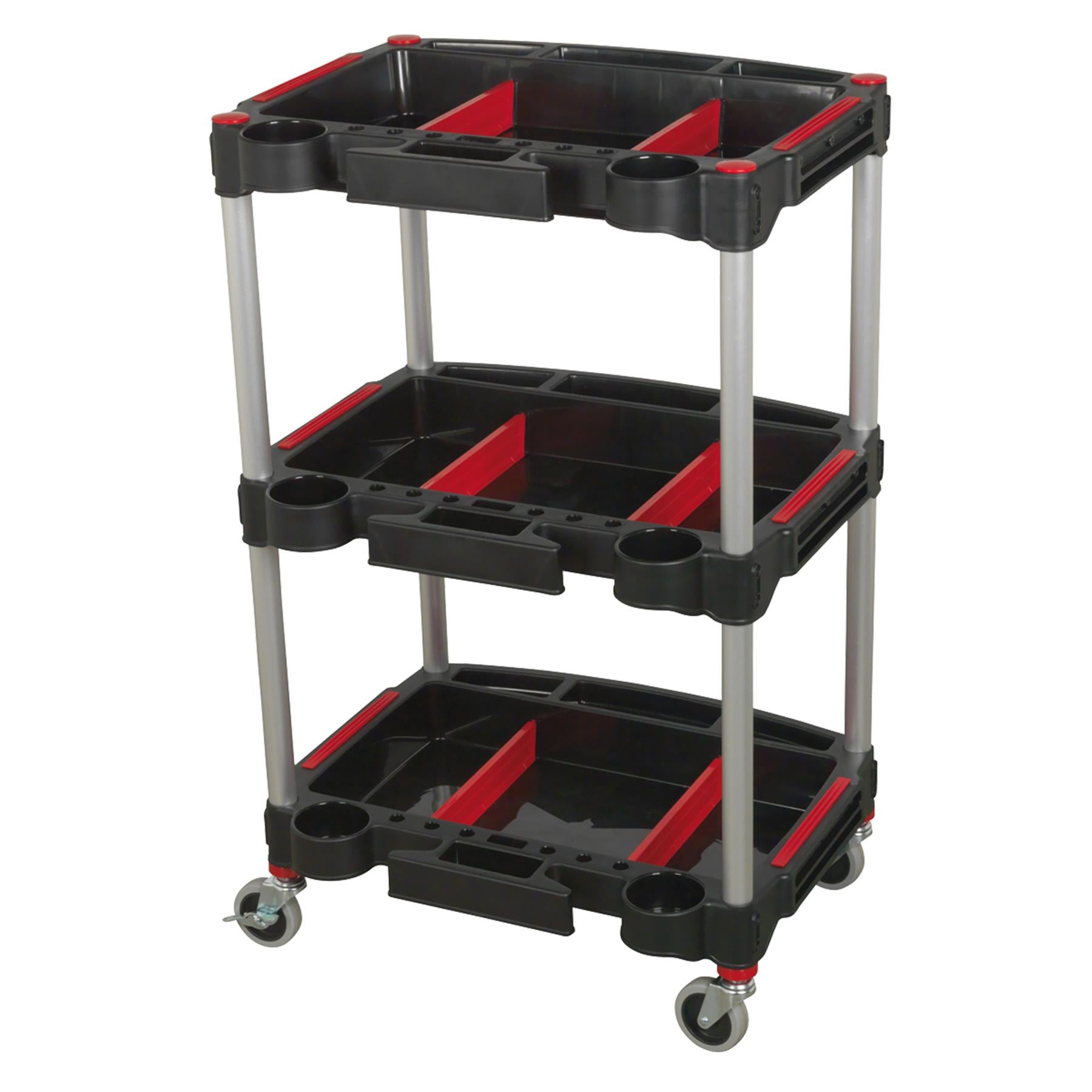 Sealey Workshop Trolley 3-Level Composite with Parts Storage - CX313