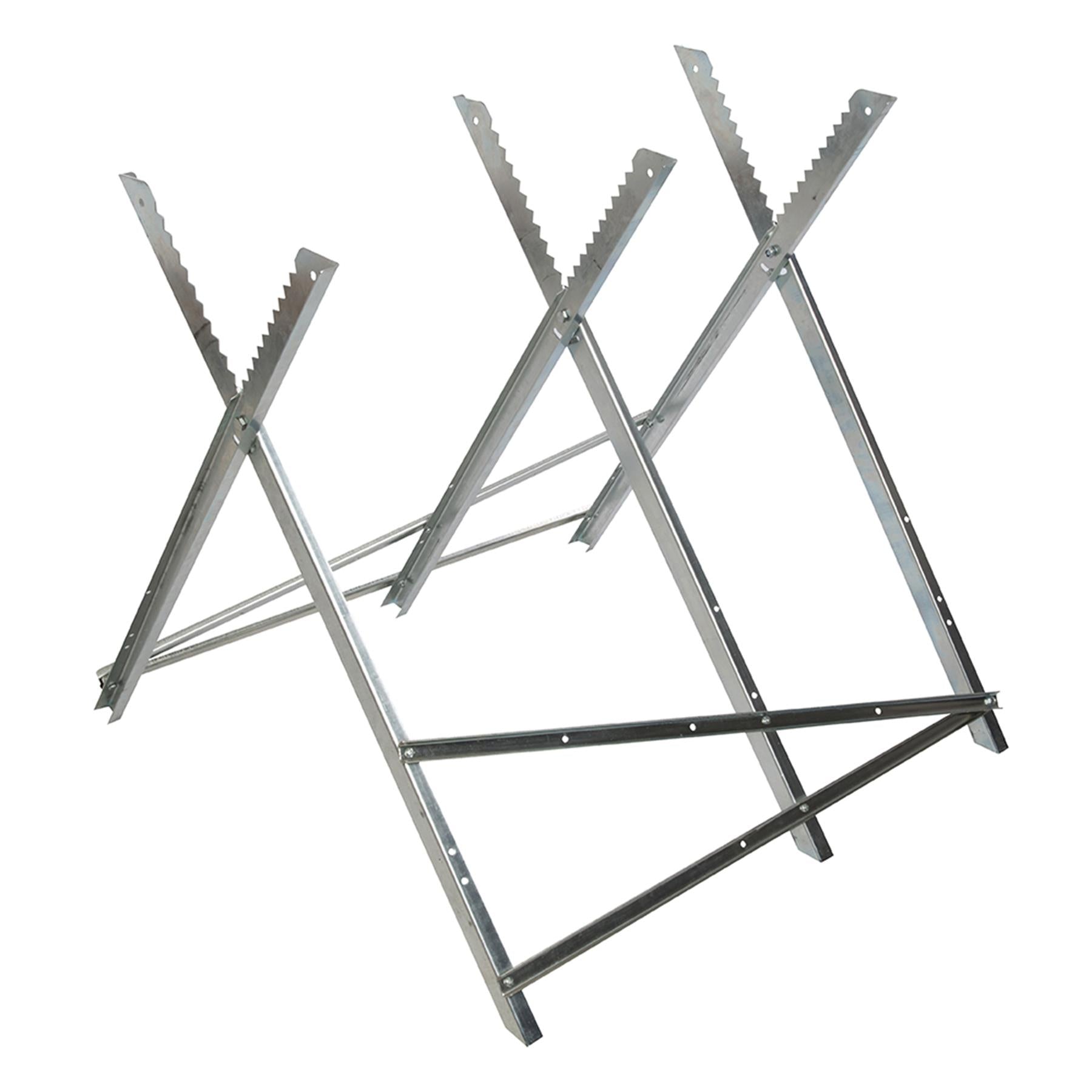 790 x 850mm Saw Horse Metal Sawhorse Logs Wood Chainsaw Cutting Work Bench