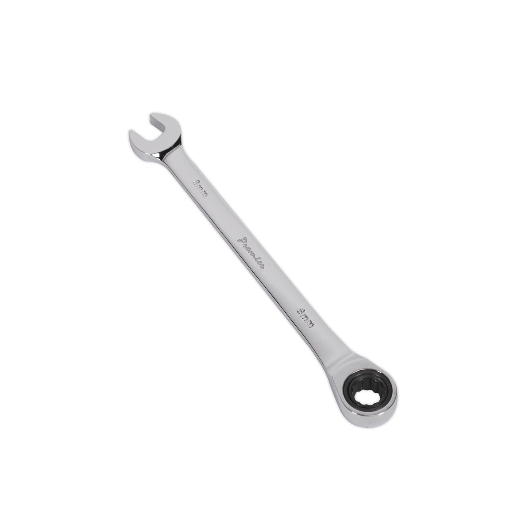 Sealey Ratchet Combination Spanner 8mm Chrome Vanadium Steel