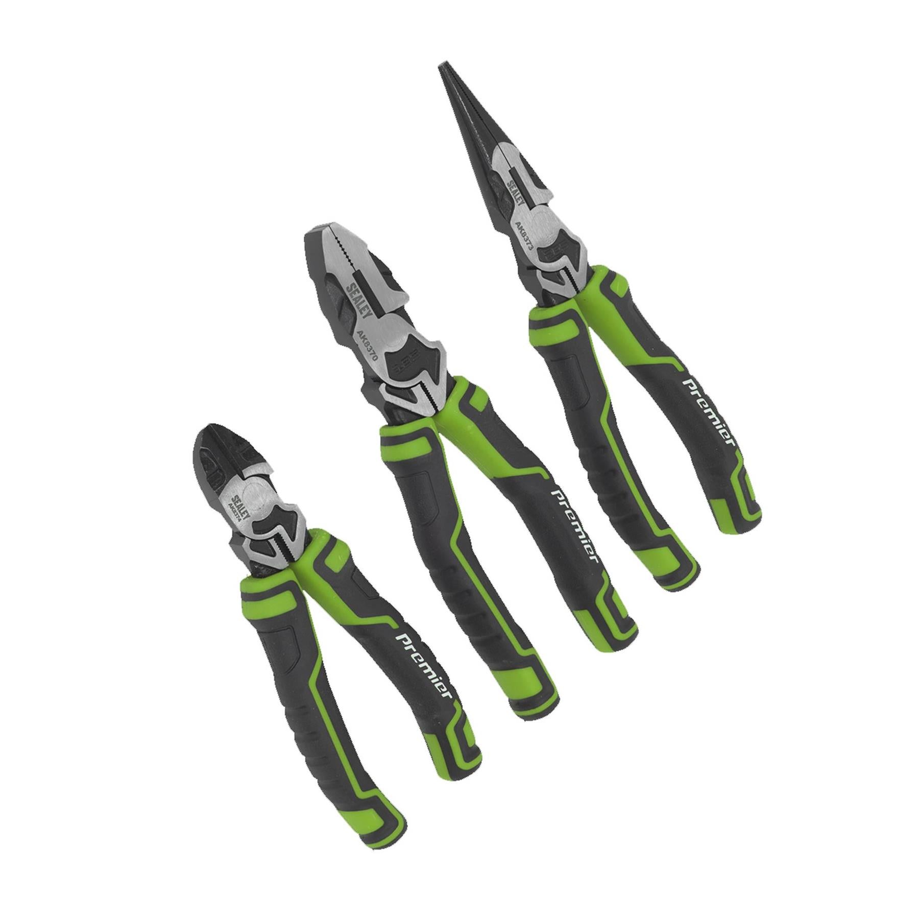 Sealey Pliers Set High Leverage 3pc Hi-Vis Green