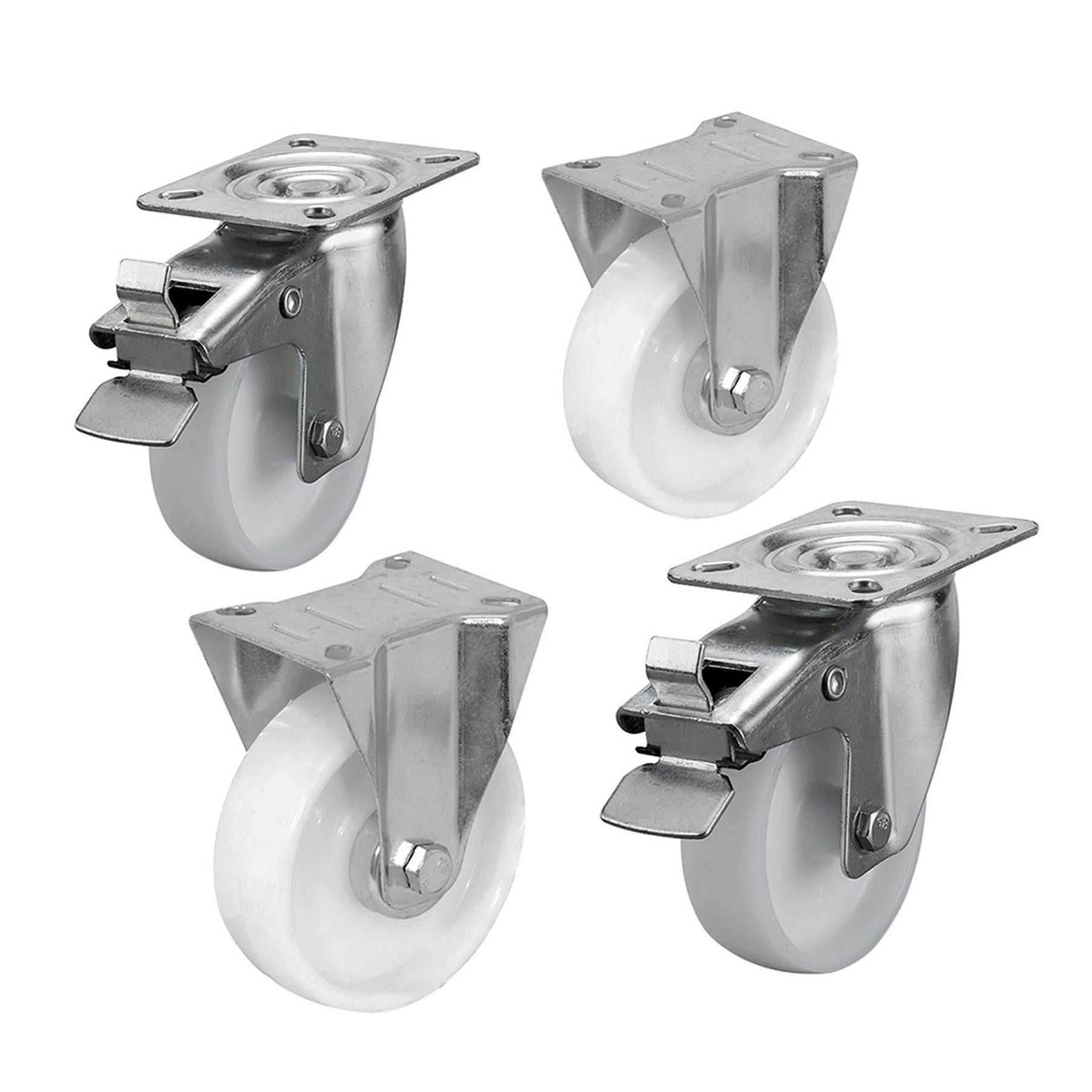 Van Vault Castor Set (Site & Safe Boxes) 4pk 4pk plated Steel Chassis