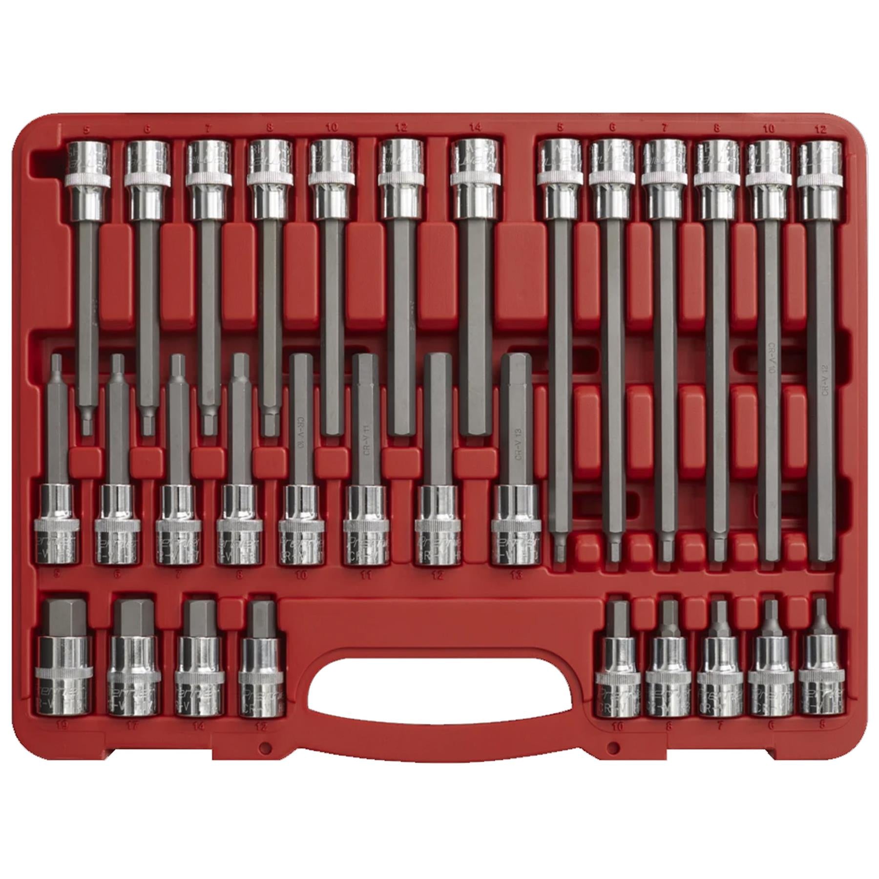 Sealey Hex Socket Bit Set 30pc 1/2"Sq Drive