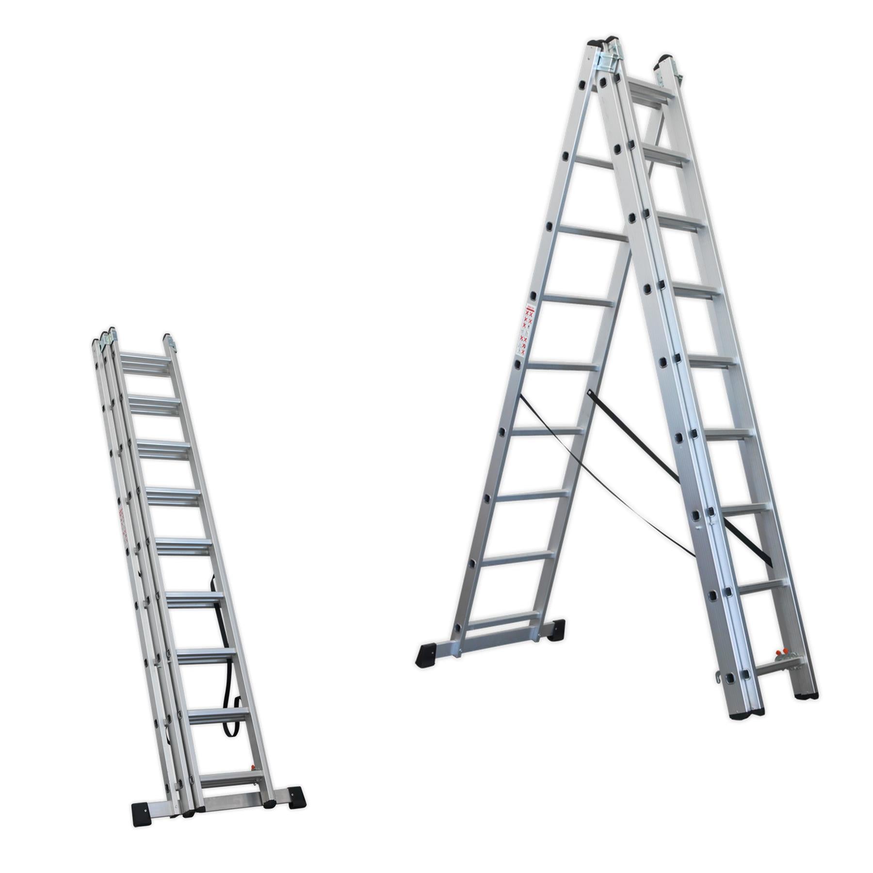 Sealey Aluminium Extension Combination Ladder 3x9 EN 131
